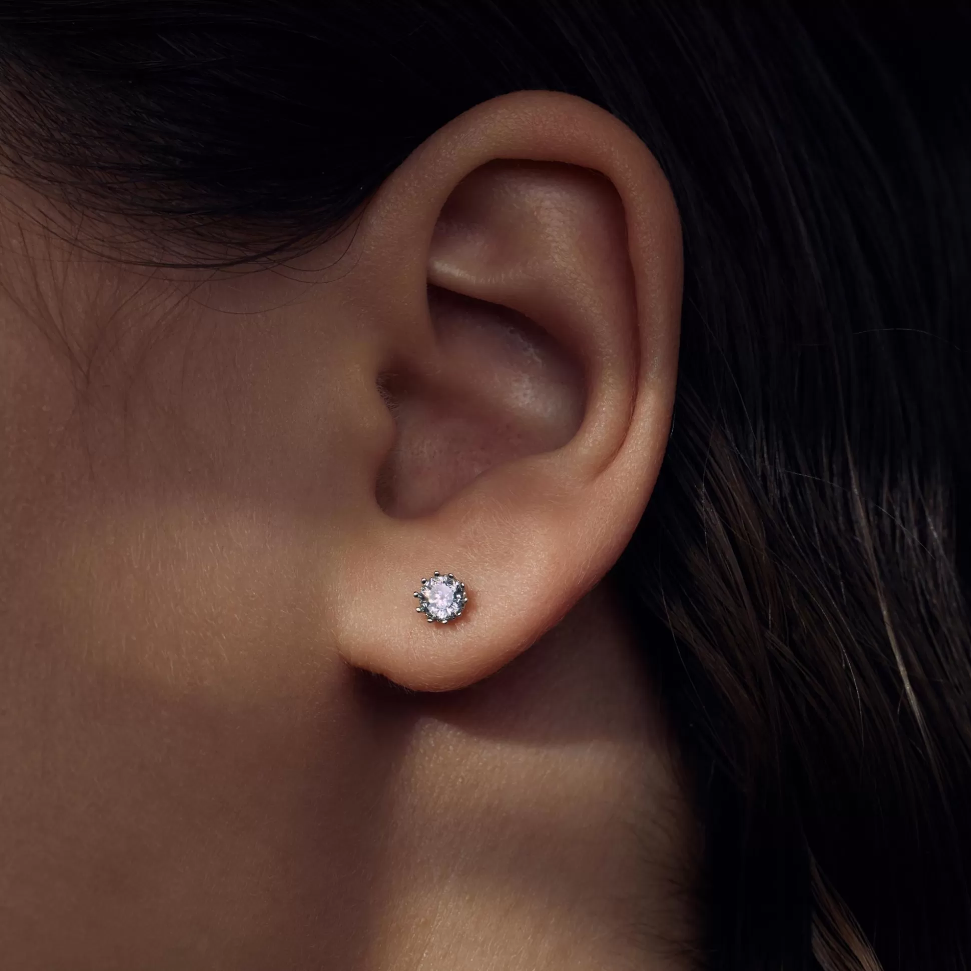 Best Sale Cento Luci Mila Orecchini A Bottone In Argento Sterling 925 Con Pietra Zircone Orecchini A Bottone
