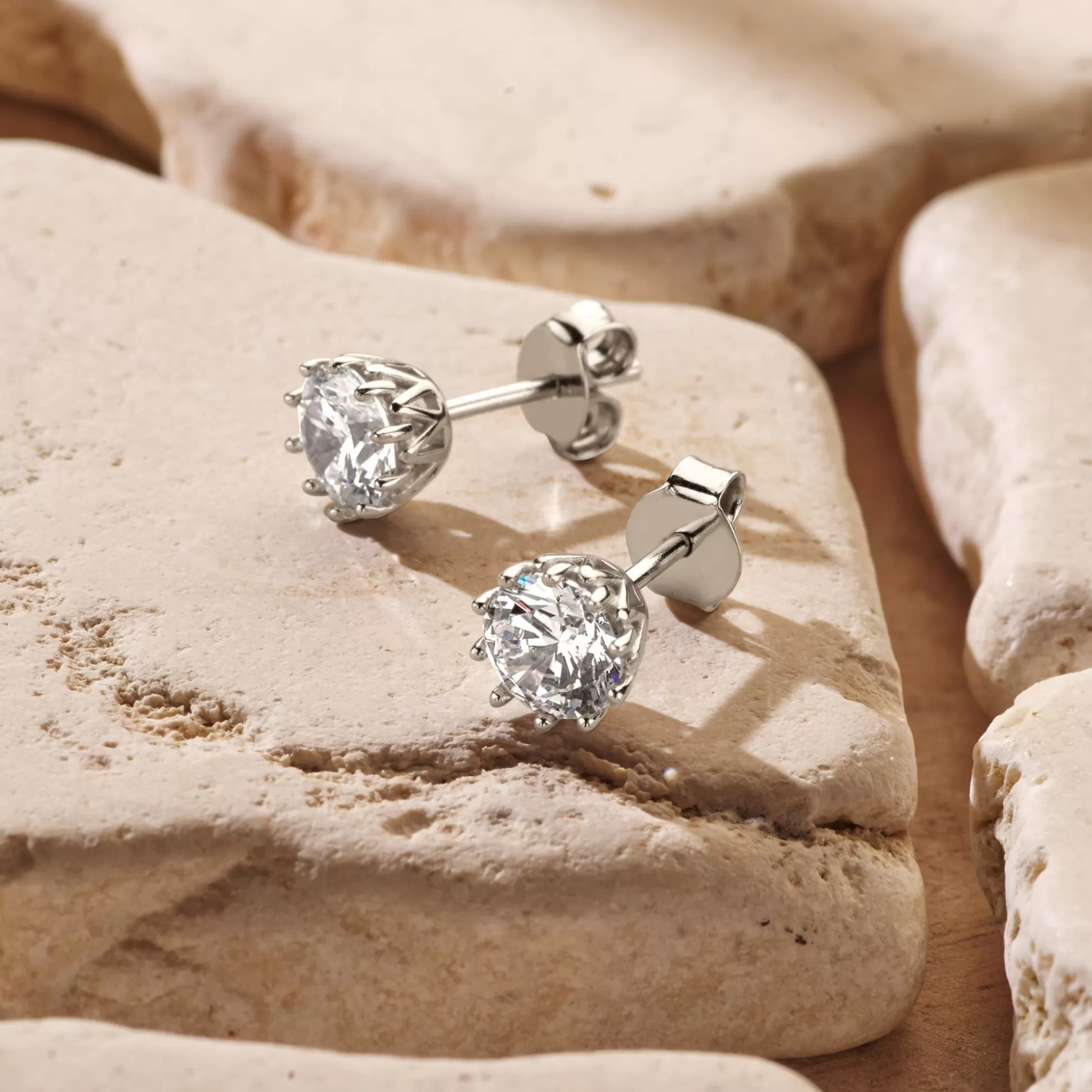 Best Sale Cento Luci Mila Orecchini A Bottone In Argento Sterling 925 Con Pietra Zircone Orecchini A Bottone
