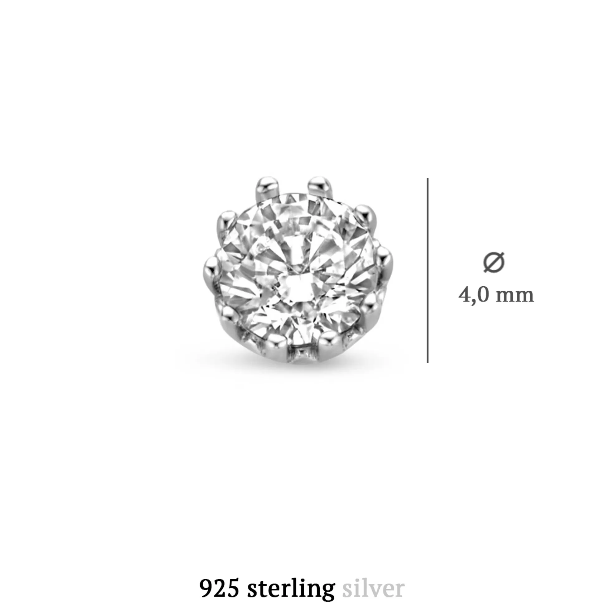 Best Sale Cento Luci Mila Orecchini A Bottone In Argento Sterling 925 Con Pietra Zircone Orecchini A Bottone