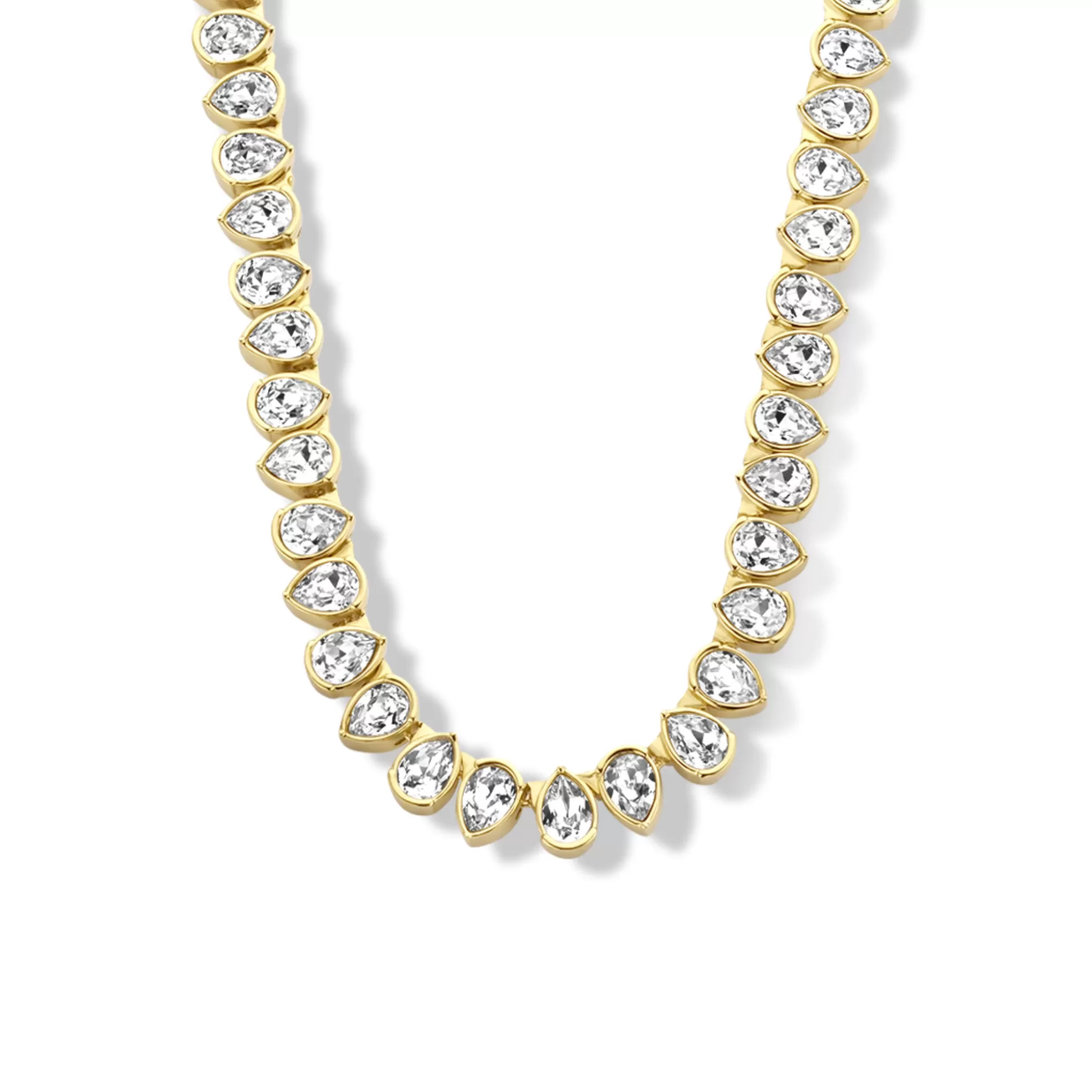 Clearance Cento Luci Natale Collana In Argento Sterling 925 Placcate Oro Con Cristallo Prezioso Collane