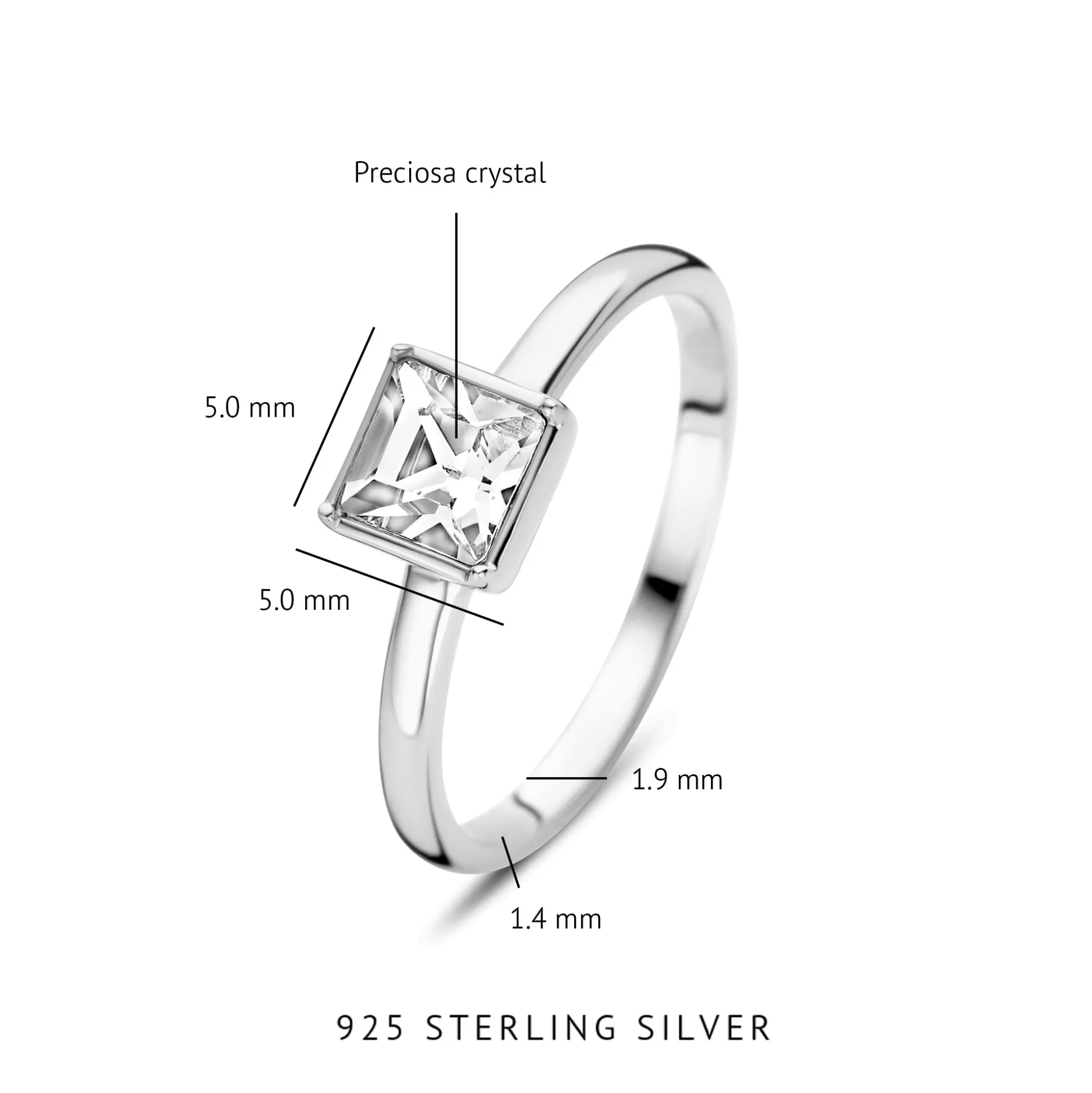 Online Cento Luci Perla Anello In Argento Sterling 925 Con Cristallo Prezioso Anelli