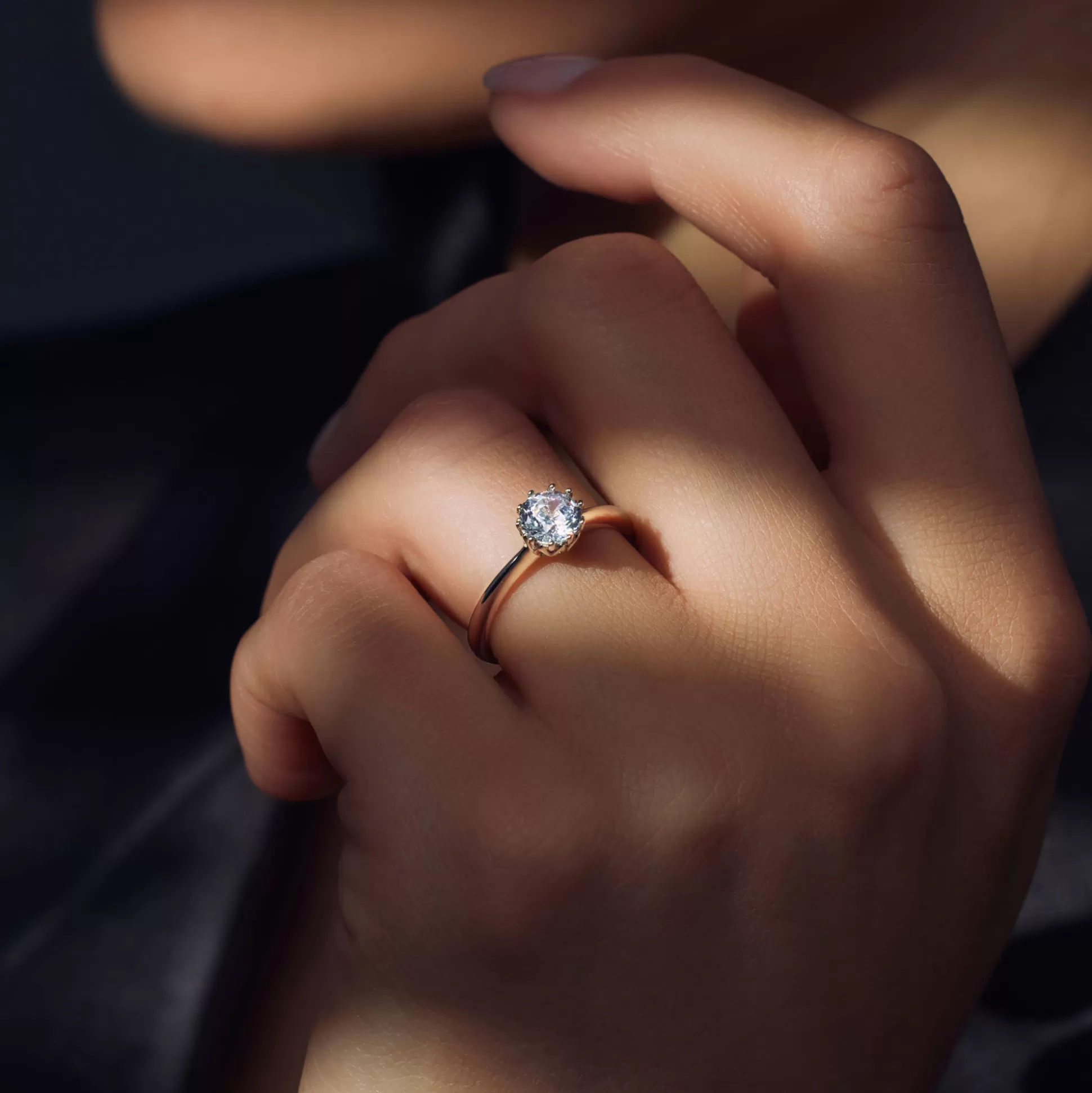 New Cento Luci Rosia Anello In Argento Sterling 925 Con Pietra Zircone Anelli
