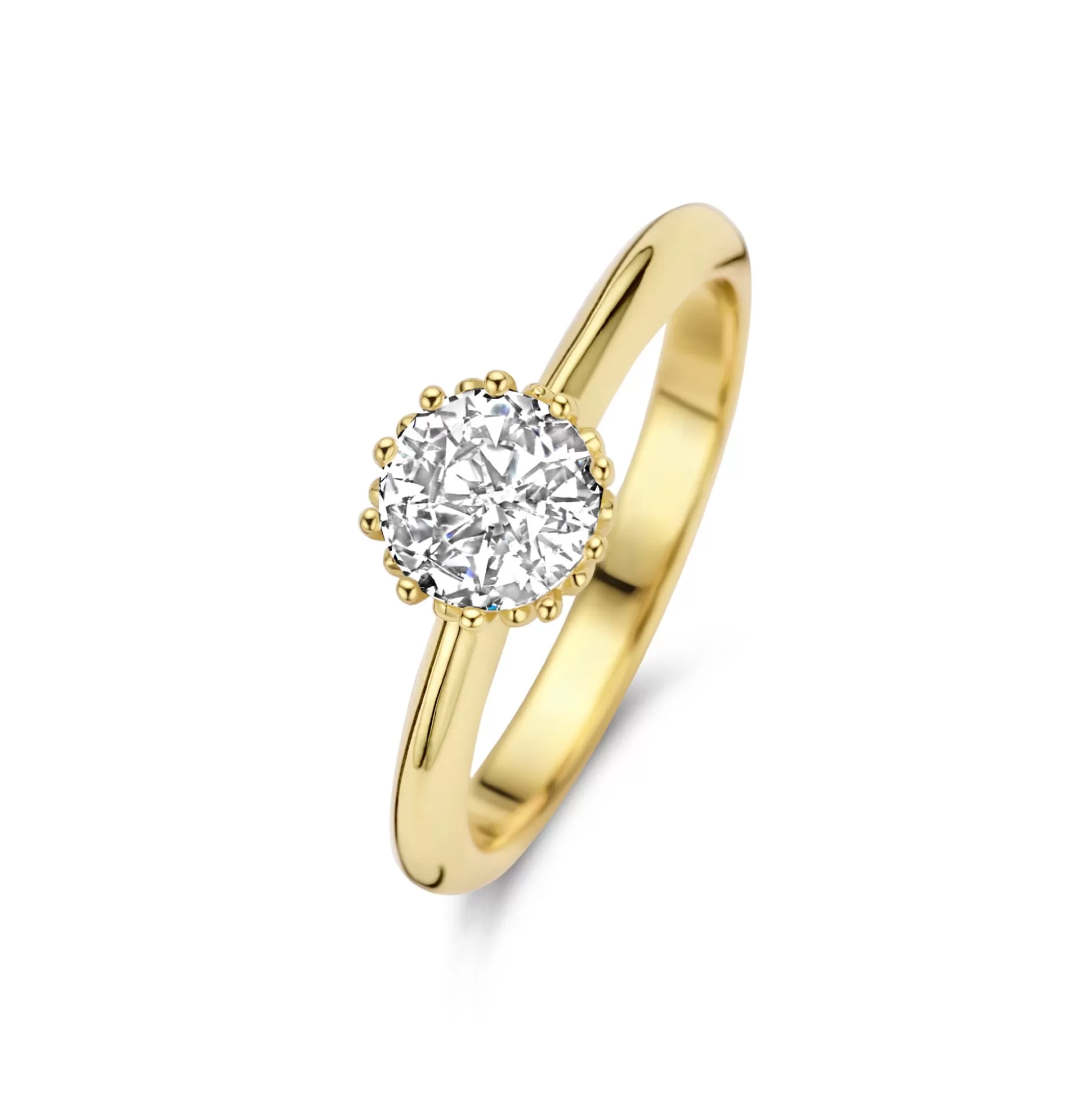 Store Cento Luci Rosia Anello In Argento Sterling 925 Placcato Oro Con Pietra Zircone Anelli