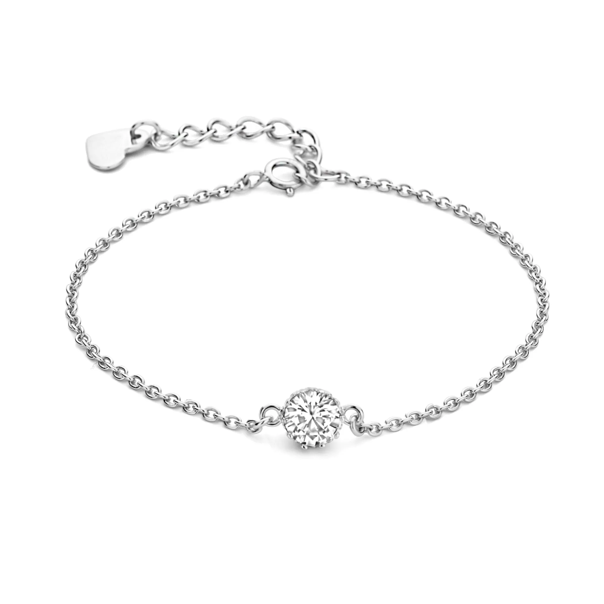 Discount Cento Luci Rosia Bracciale In Argento Sterling 925 Con Pietra Zircone Bracciali