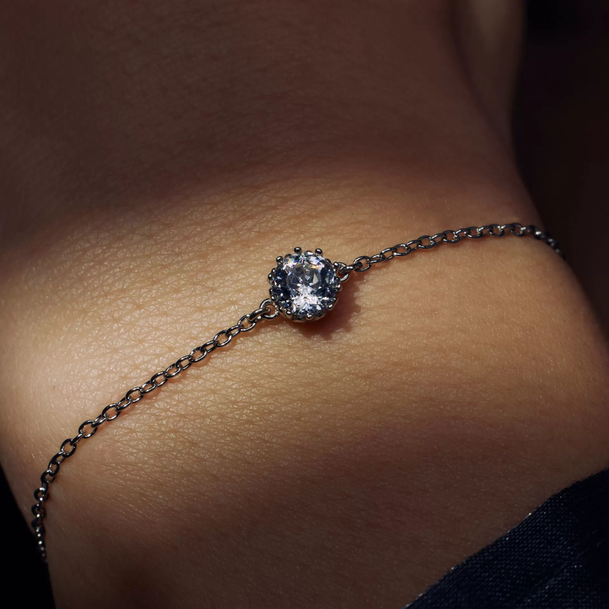 Discount Cento Luci Rosia Bracciale In Argento Sterling 925 Con Pietra Zircone Bracciali