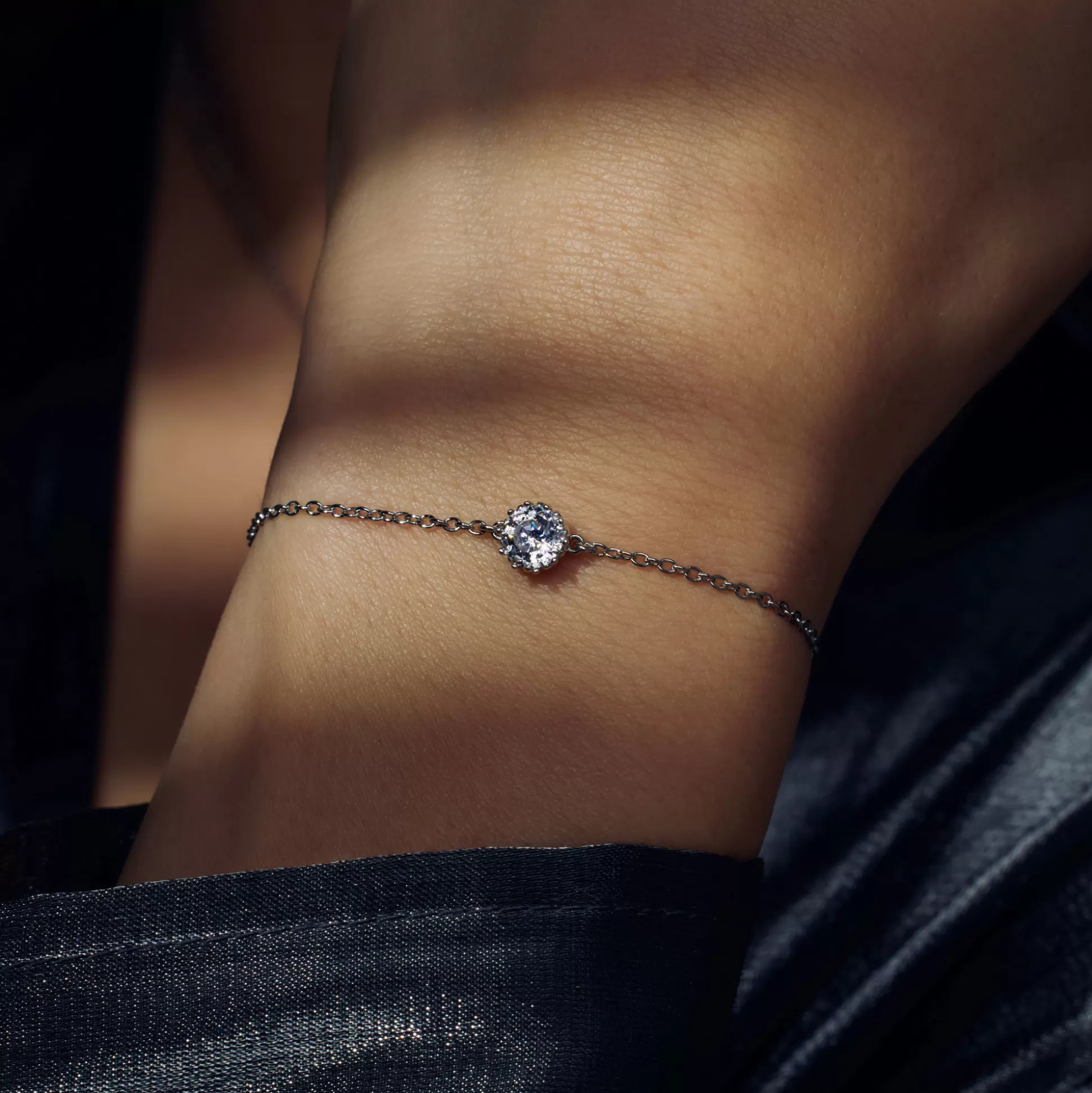 Discount Cento Luci Rosia Bracciale In Argento Sterling 925 Con Pietra Zircone Bracciali