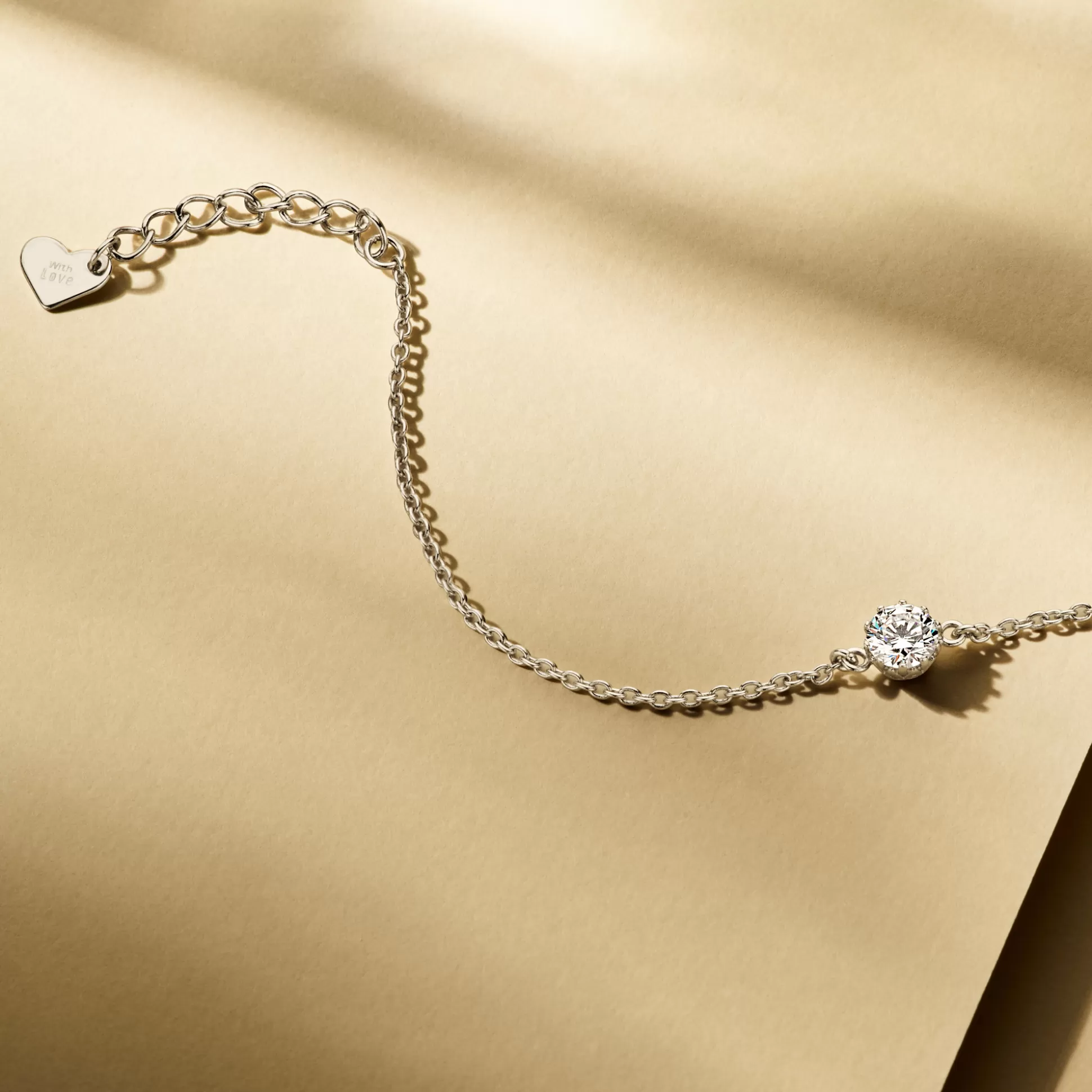 Discount Cento Luci Rosia Bracciale In Argento Sterling 925 Con Pietra Zircone Bracciali