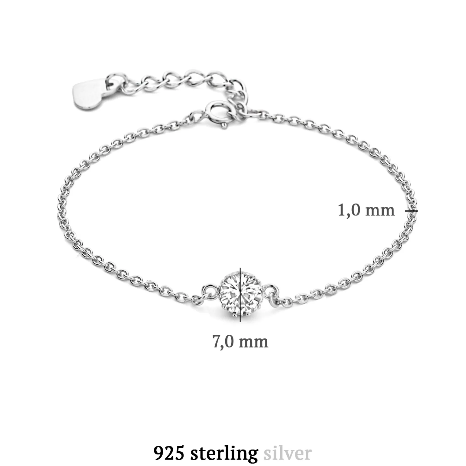 Discount Cento Luci Rosia Bracciale In Argento Sterling 925 Con Pietra Zircone Bracciali