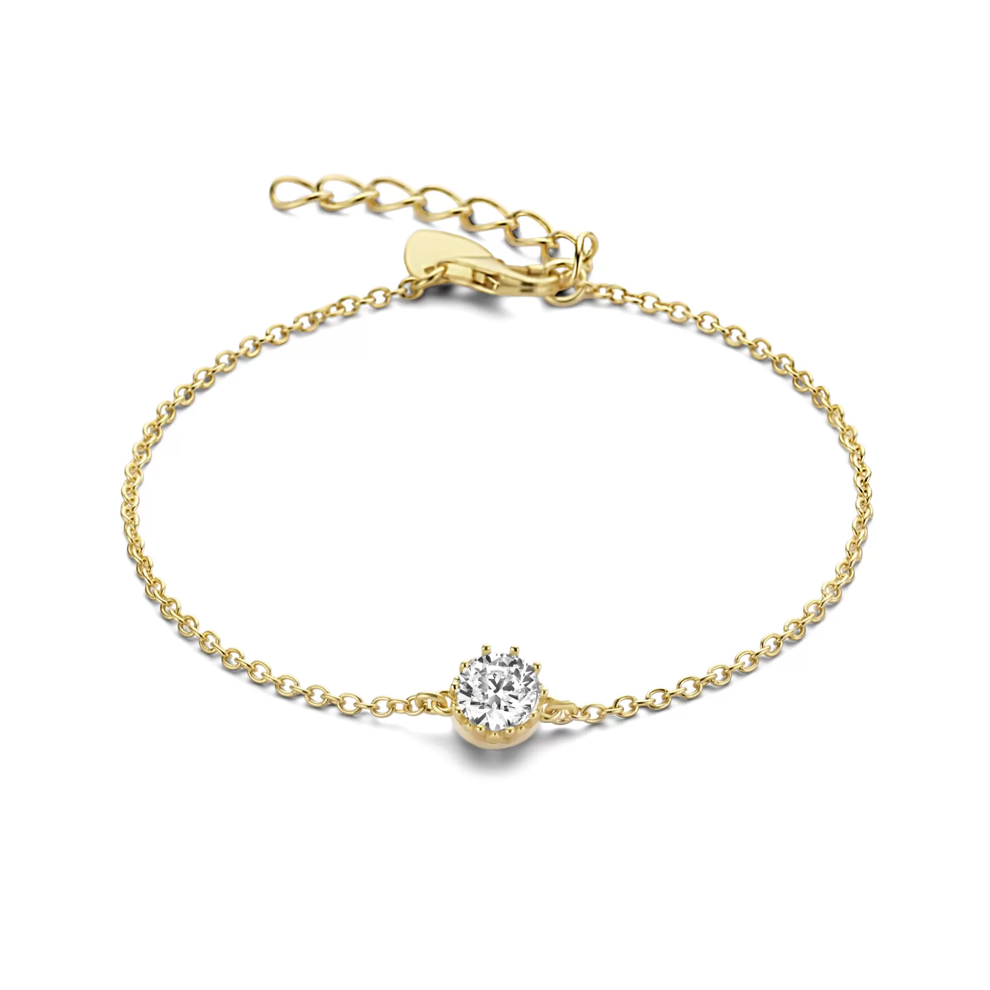 Flash Sale Cento Luci Rosia Bracciale In Argento Sterling 925 Placcato Oro Con Pietra Zircone Bracciali