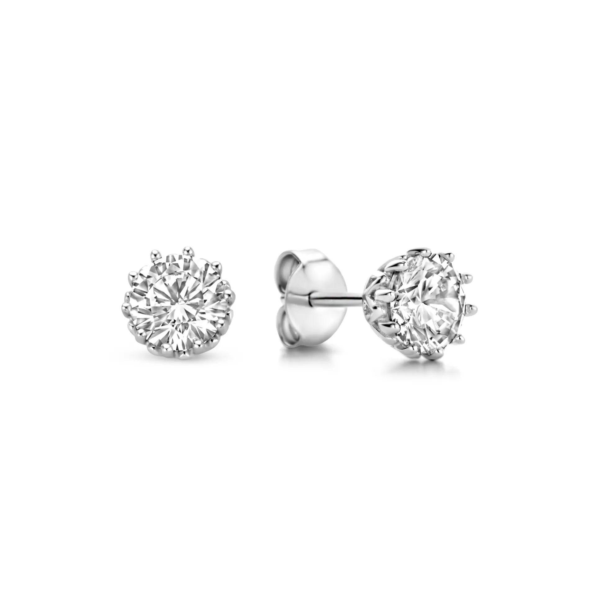 Shop Cento Luci Rosia Orecchini A Bottone In Argento Sterling 925 Con Pietra Zircone Orecchini A Bottone