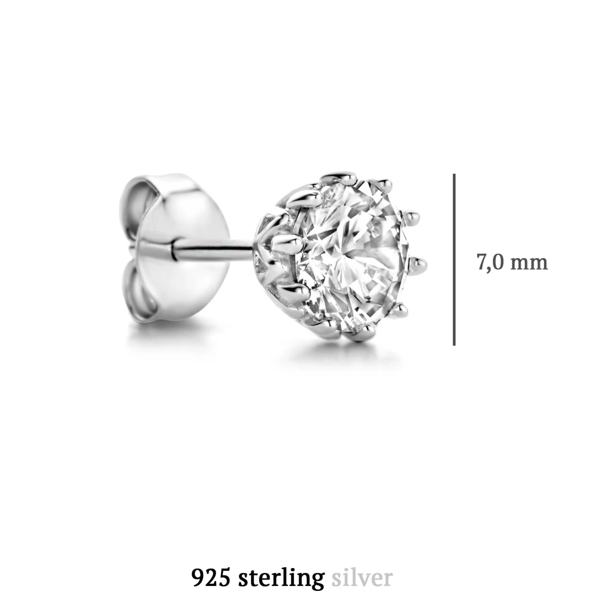 Shop Cento Luci Rosia Orecchini A Bottone In Argento Sterling 925 Con Pietra Zircone Orecchini A Bottone