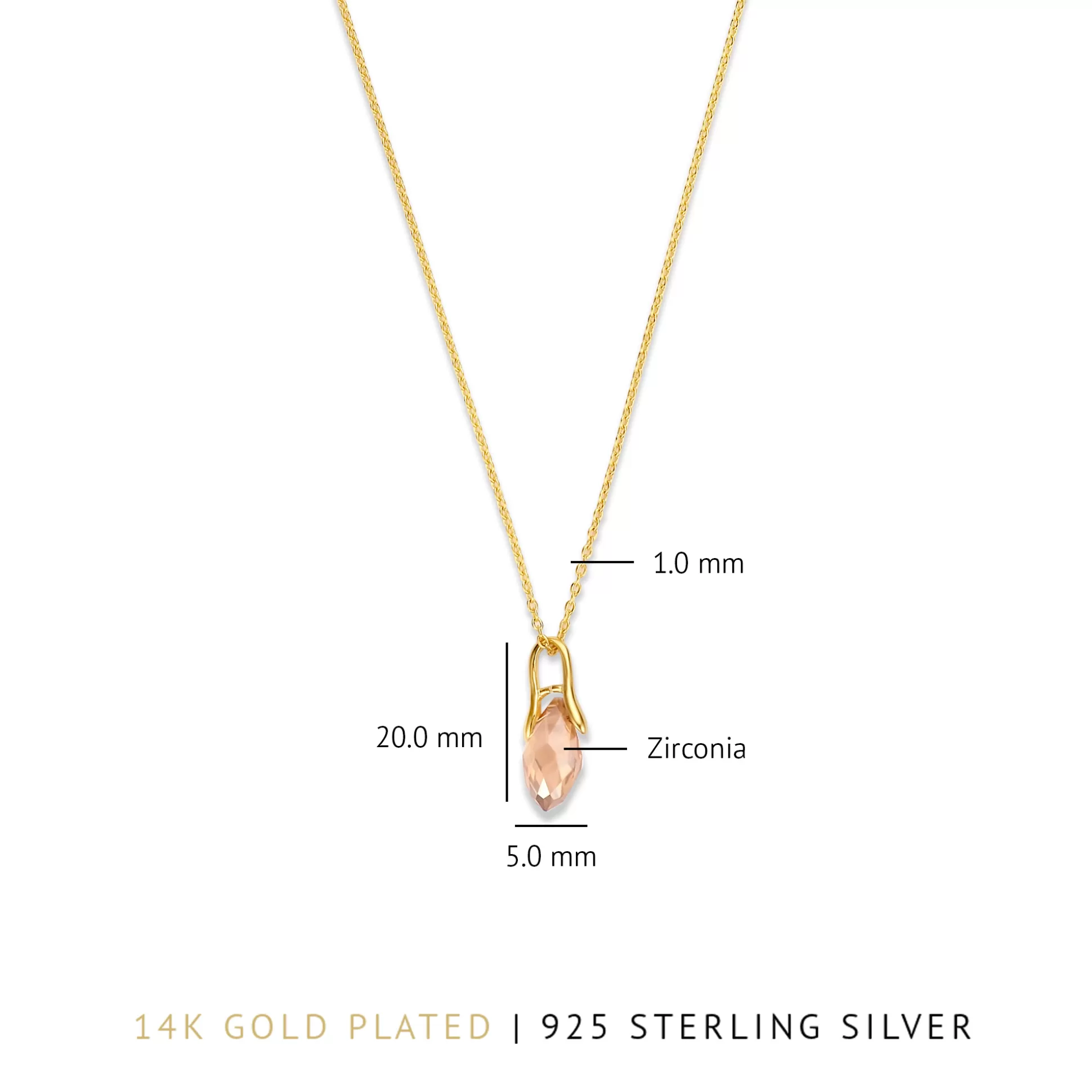 Store La Sirena Ombrone Collana In Argento Sterling 925 Placcate Oro Con Placcatura In Oro 14 Carati Collane