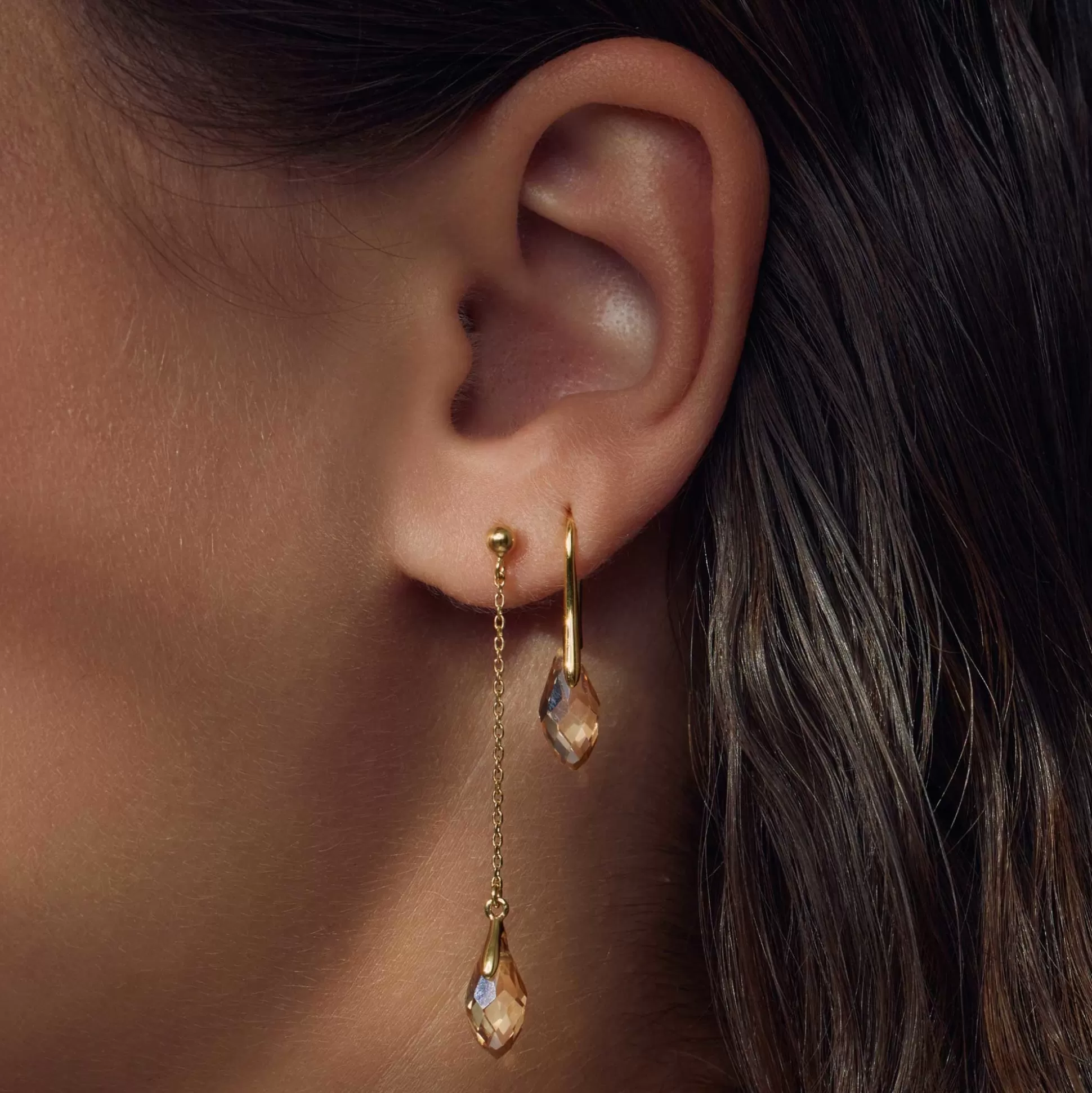 Store La Sirena Ombrone Orecchini Pendenti In Argento Sterling 925 Placcate Oro Con Placcatura In Oro 14 Carati Orecchini