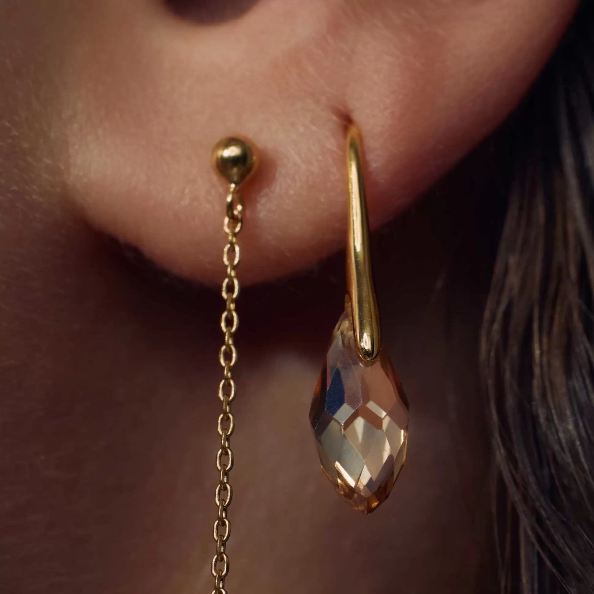 Store La Sirena Ombrone Orecchini Pendenti In Argento Sterling 925 Placcate Oro Con Placcatura In Oro 14 Carati Orecchini