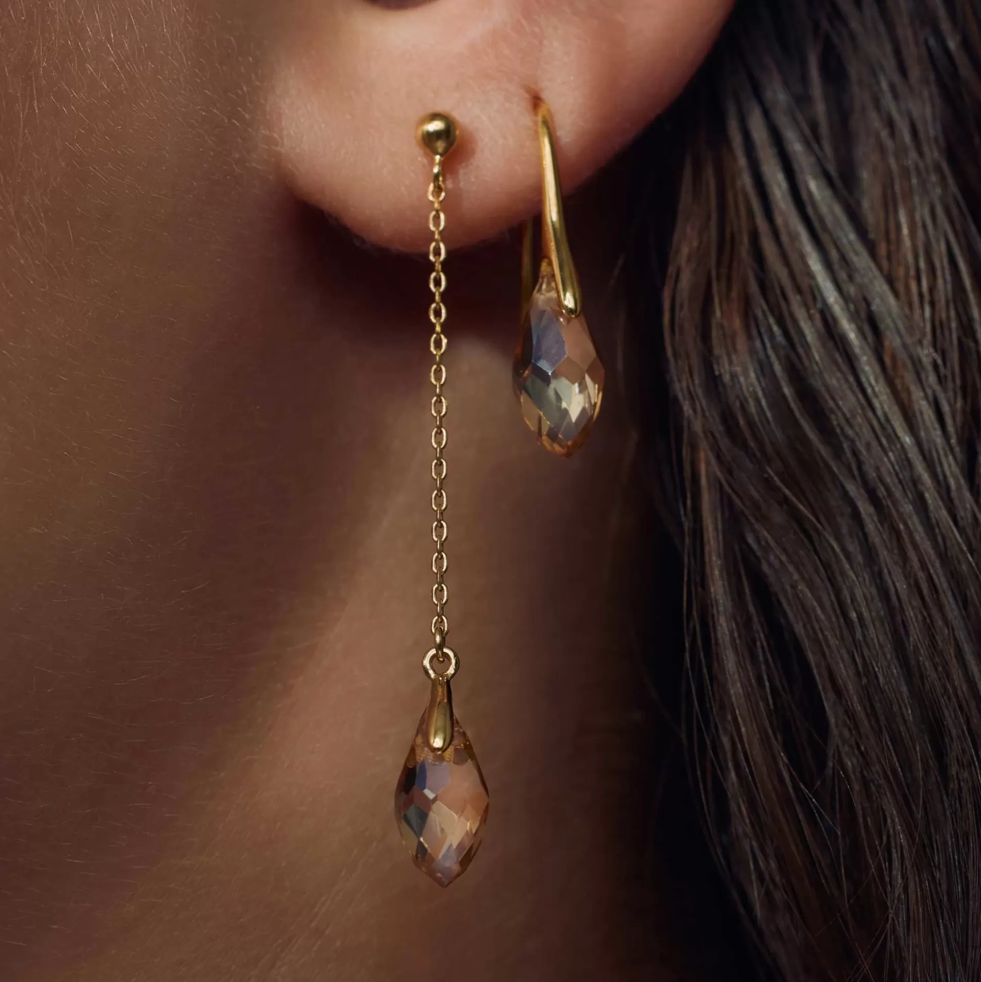 Store La Sirena Ombrone Orecchini Pendenti In Argento Sterling 925 Placcate Oro Con Placcatura In Oro 14 Carati Orecchini