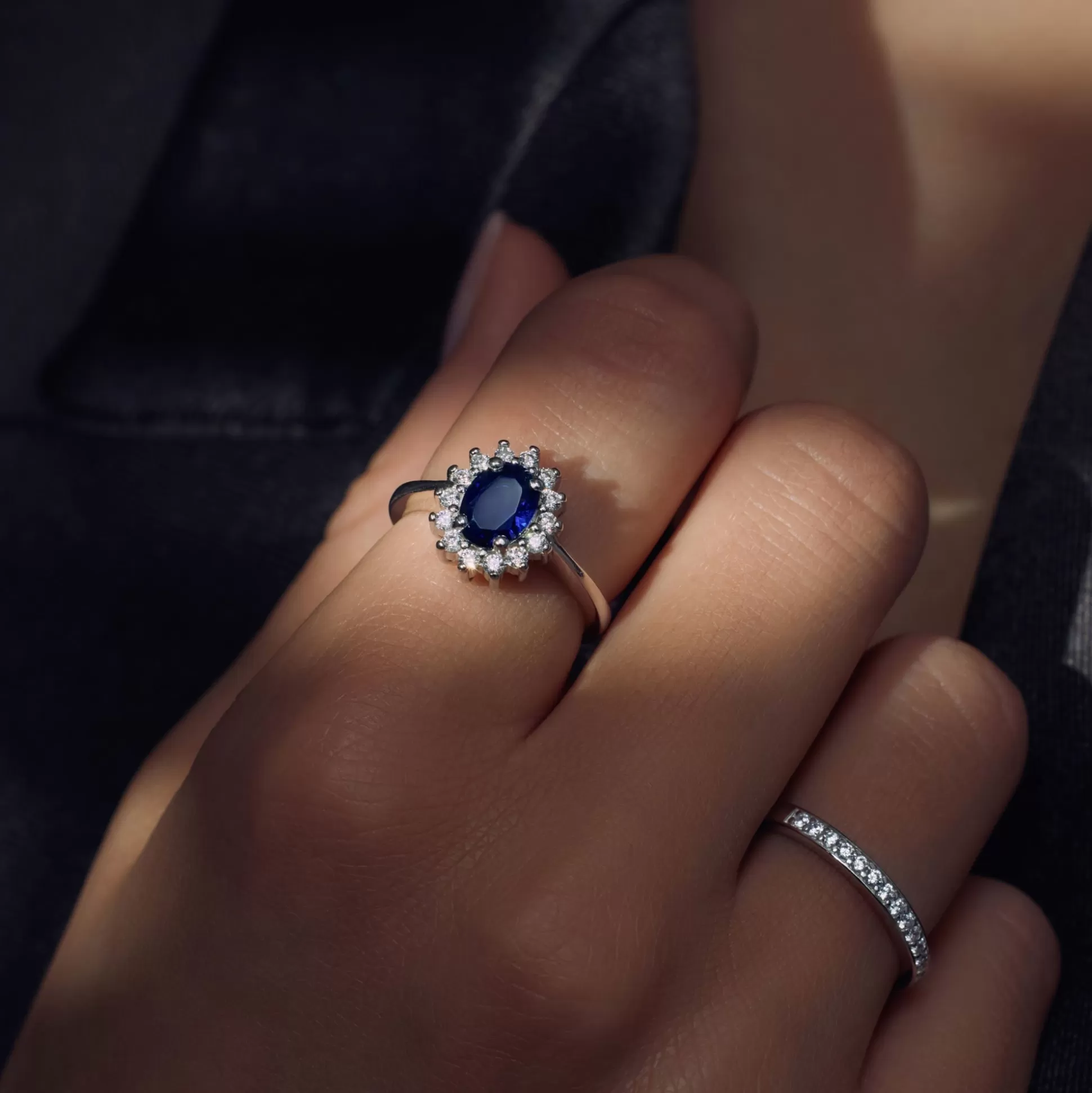Best Mia Colore Azure Anello In Argento Sterling 925 Con Pietra Zircone Blu Anelli