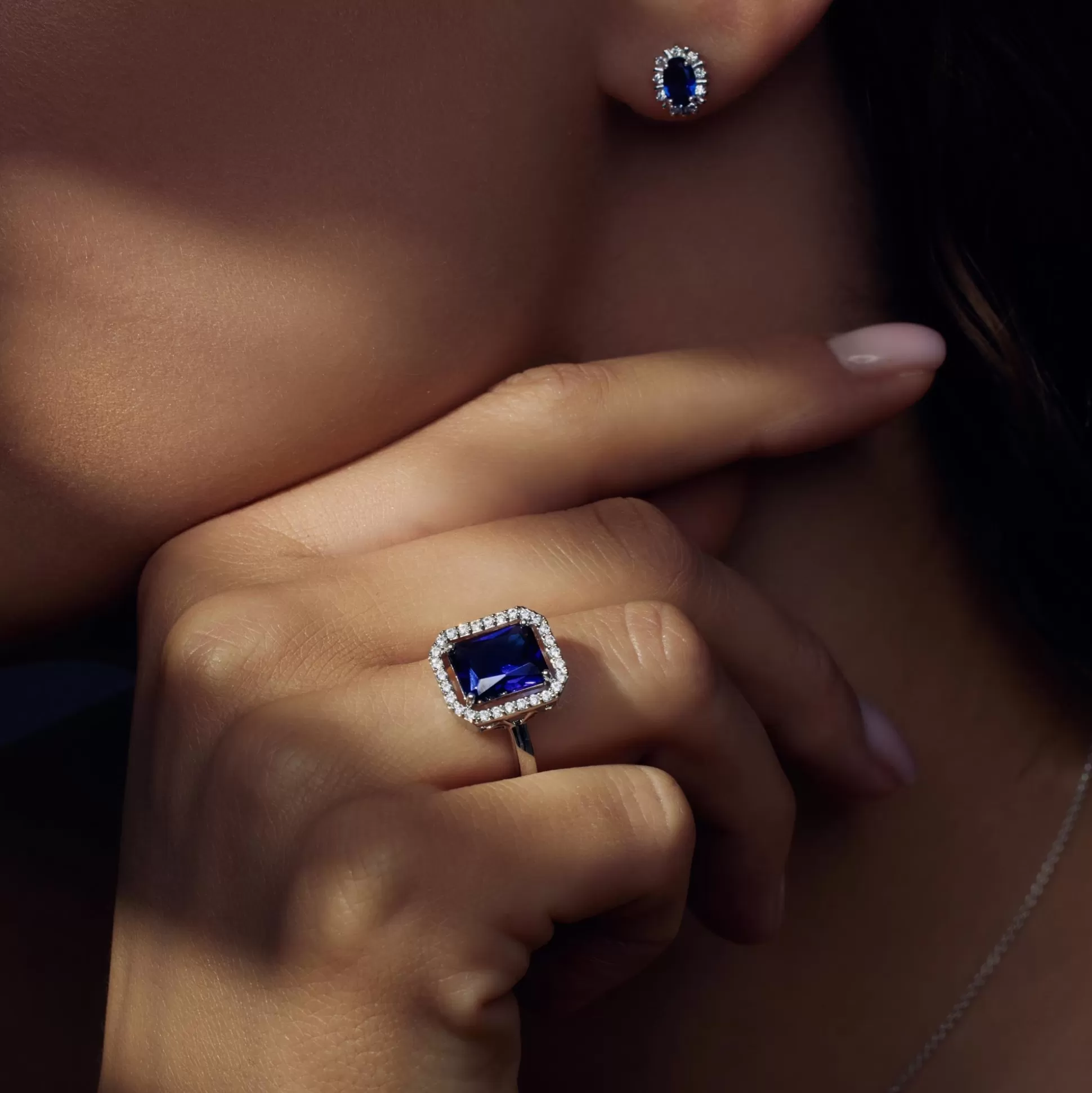 Sale Mia Colore Azure Anello In Argento Sterling 925 Con Pietra Zircone Blu Anelli