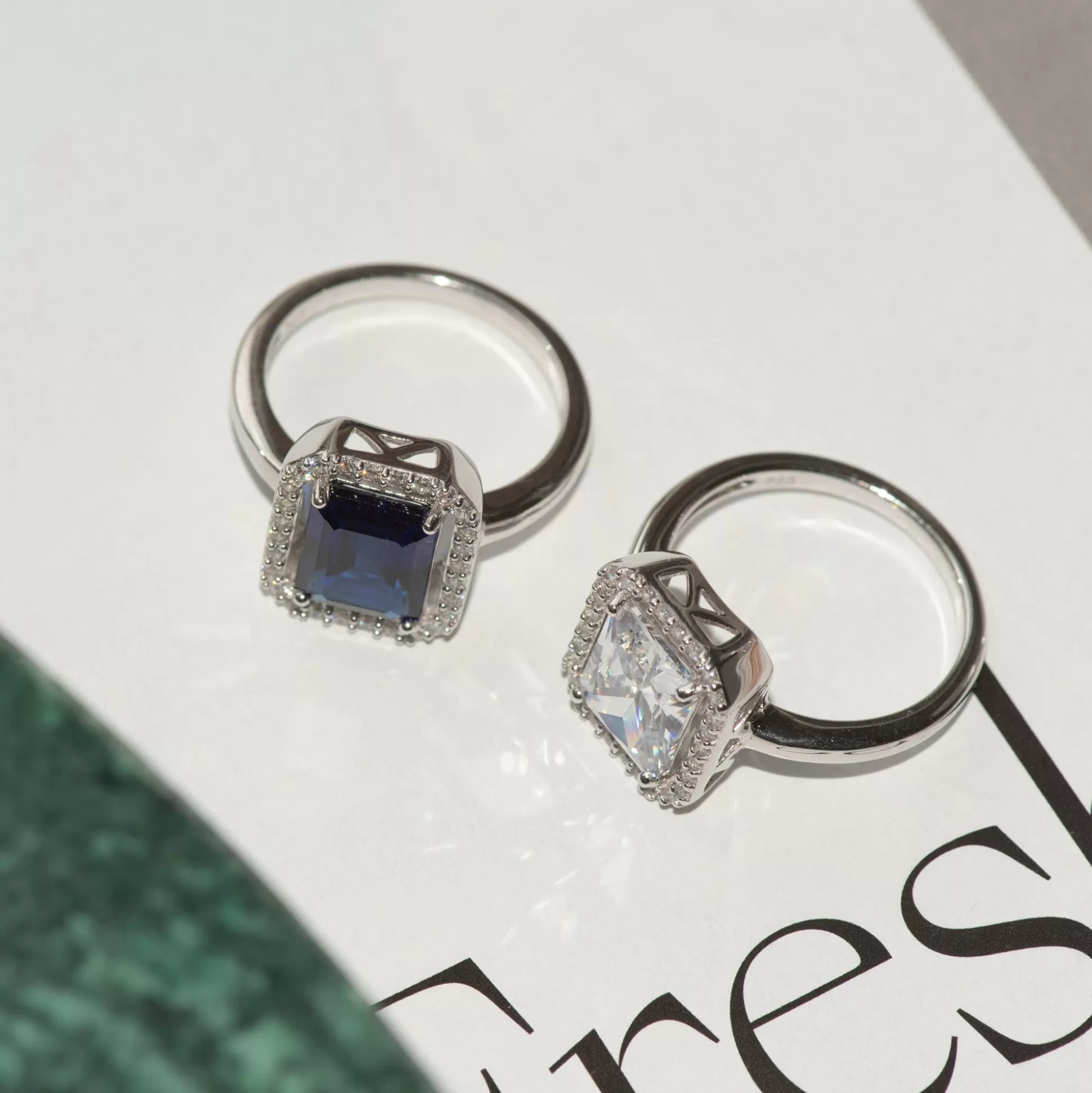 Sale Mia Colore Azure Anello In Argento Sterling 925 Con Pietra Zircone Blu Anelli