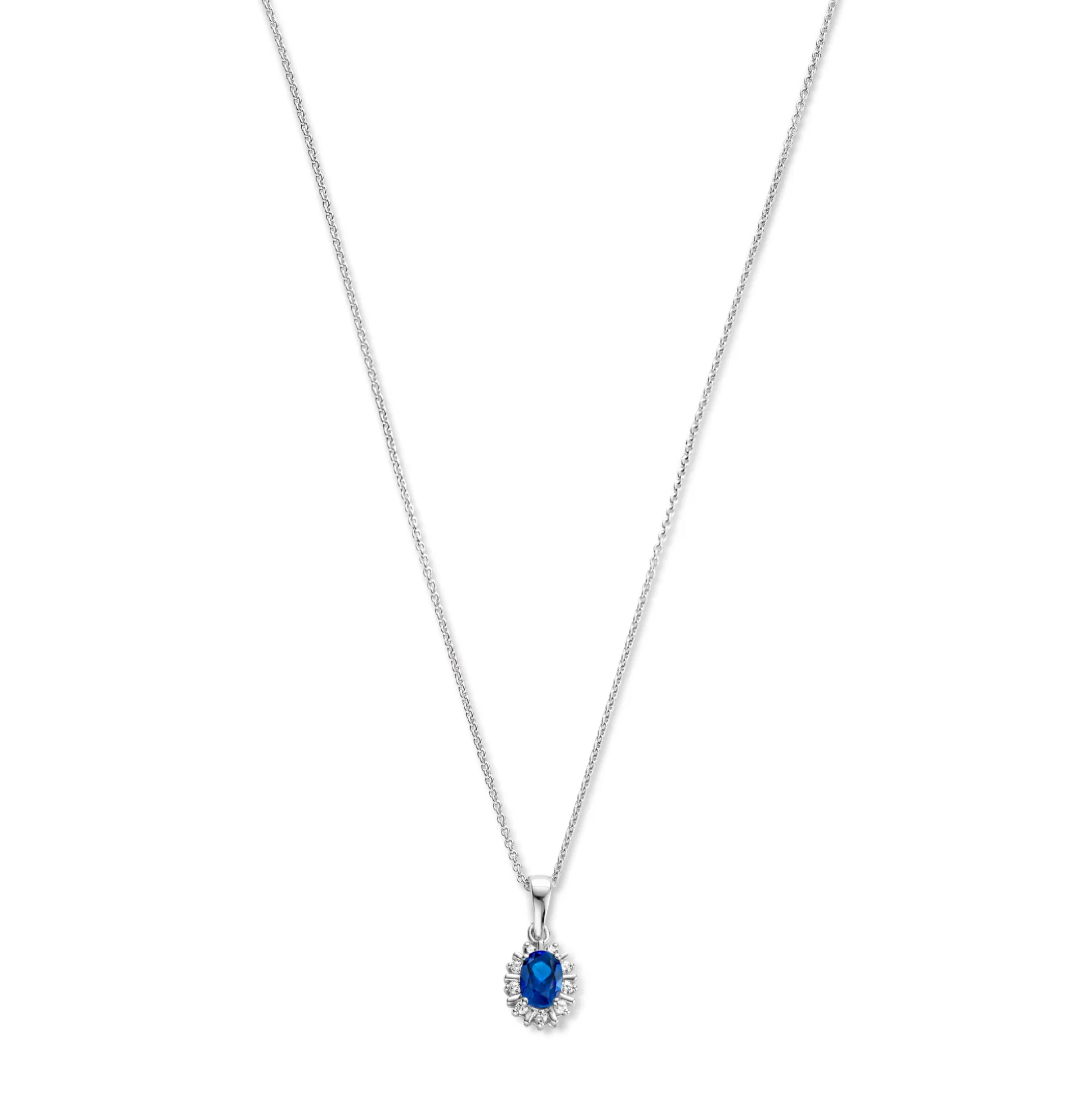 Store Mia Colore Azure Collana In Argento Sterling 925 Con Pietra Zircone Blu Collane