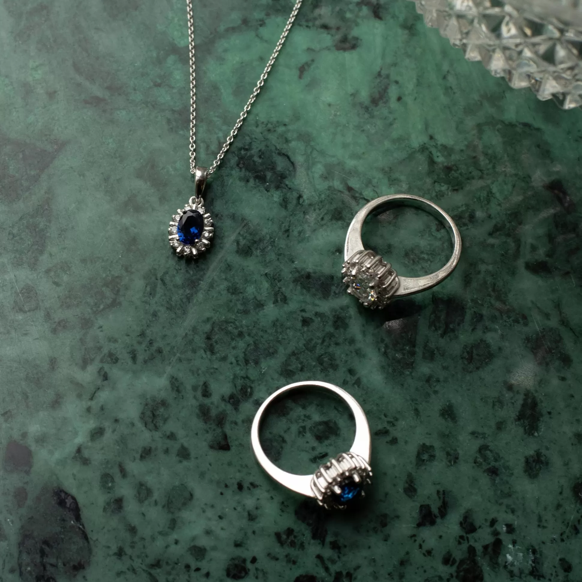Store Mia Colore Azure Collana In Argento Sterling 925 Con Pietra Zircone Blu Collane
