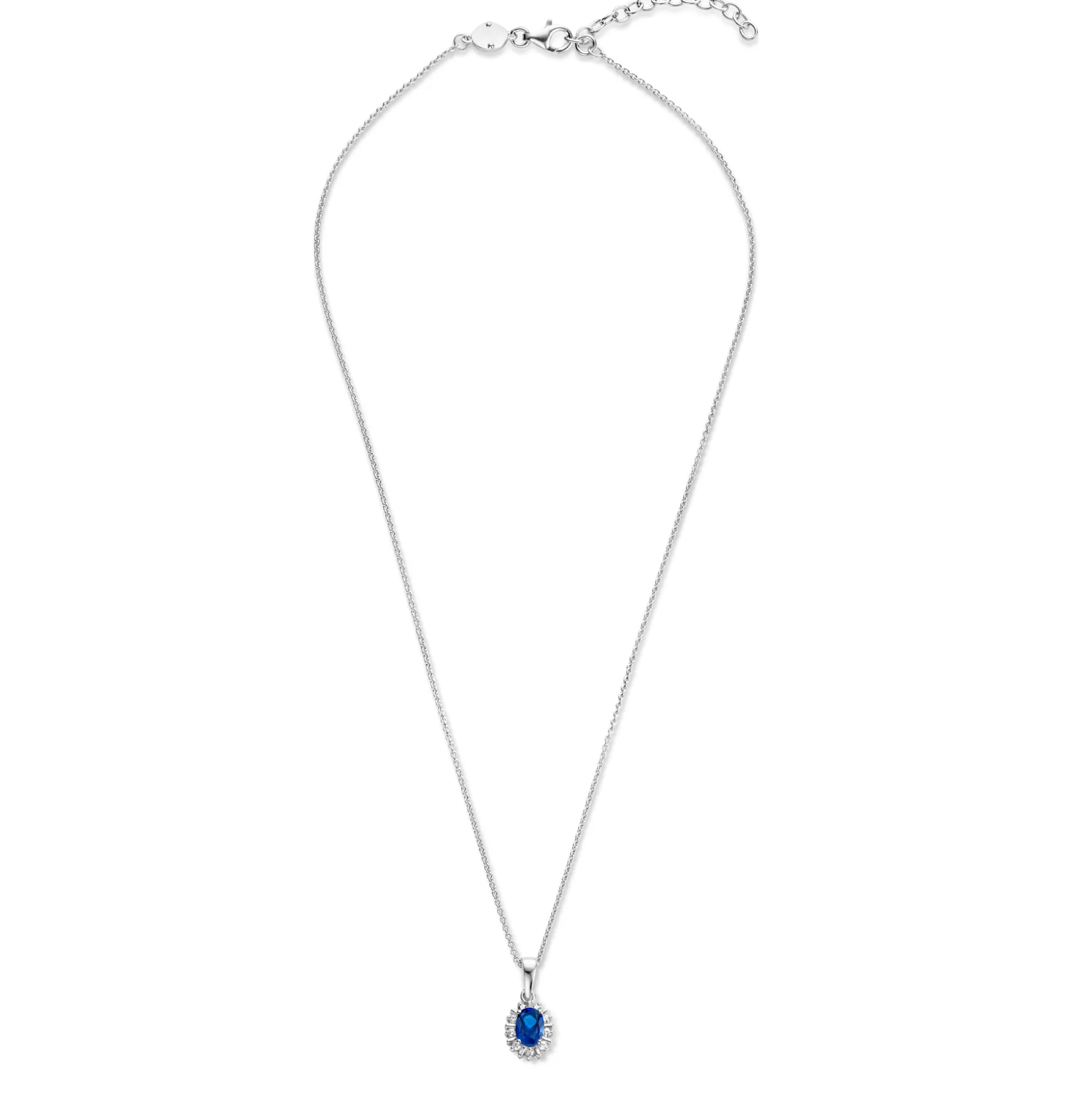 Store Mia Colore Azure Collana In Argento Sterling 925 Con Pietra Zircone Blu Collane