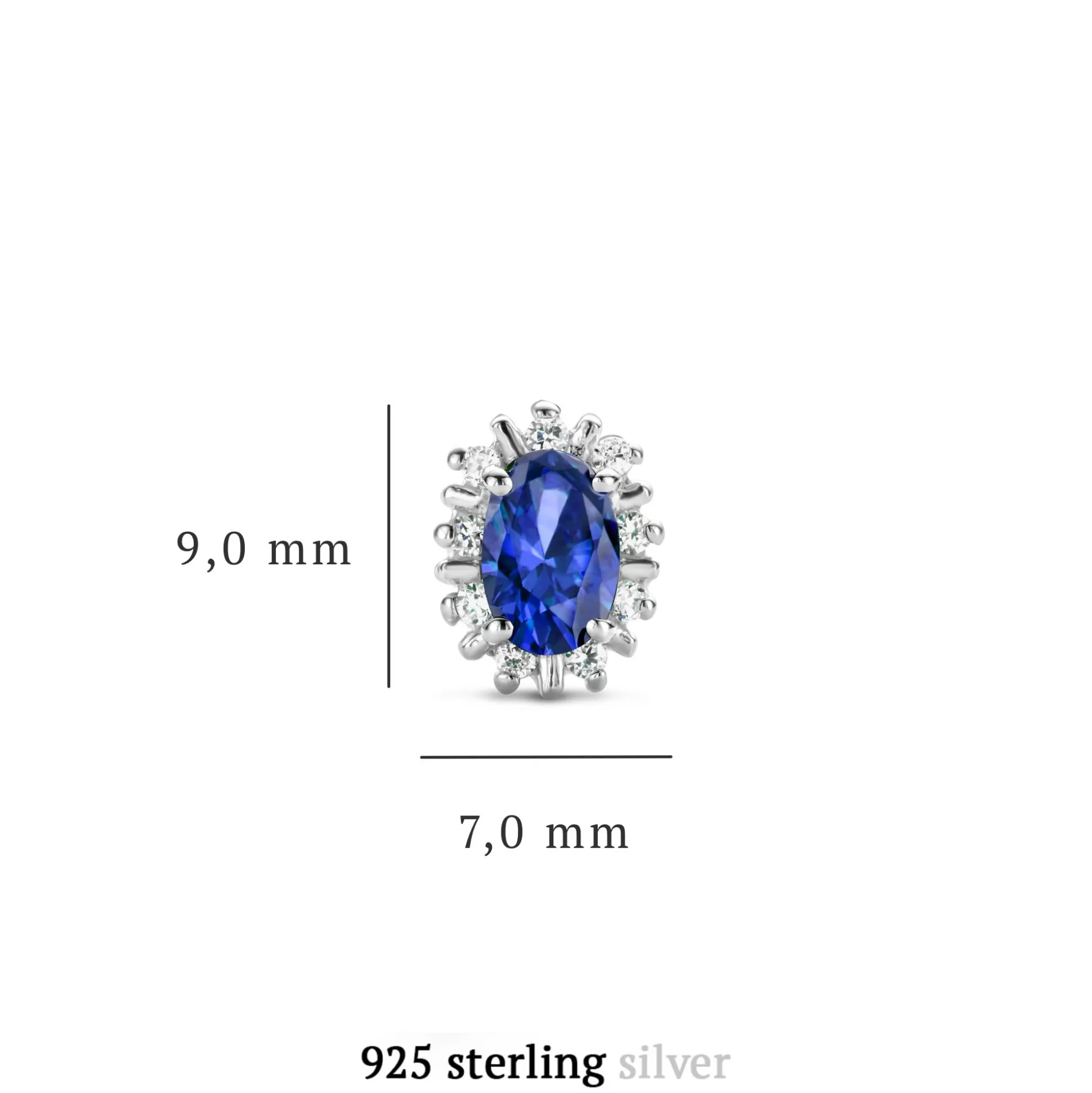 Flash Sale Mia Colore Azure Orecchini A Bottone In Argento Sterling 925 Con Pietra Zircone Blu Orecchini A Bottone