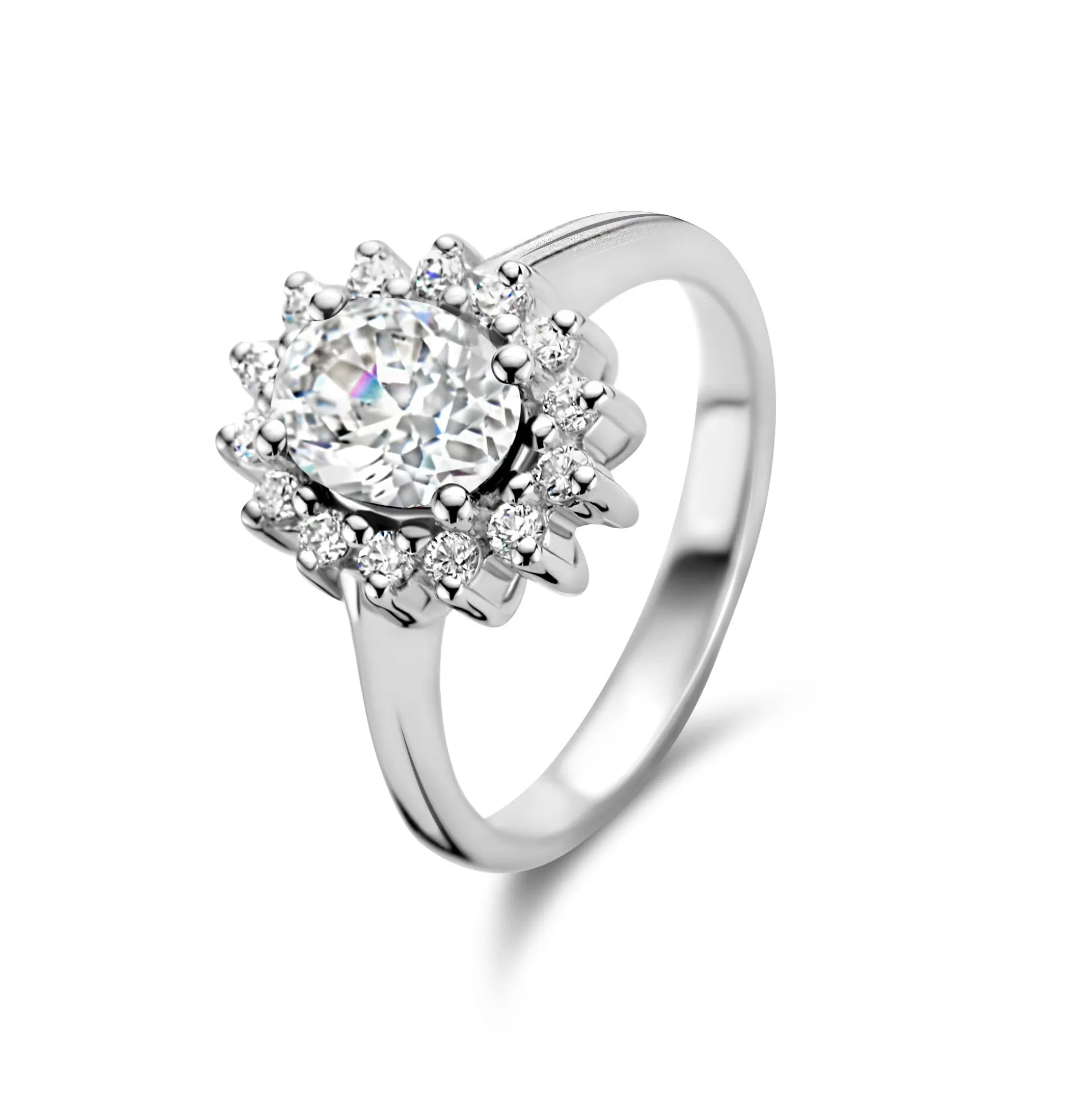 Sale Mia Colore Bianca Anello In Argento Sterling 925 Con Pietra Zircone Anelli