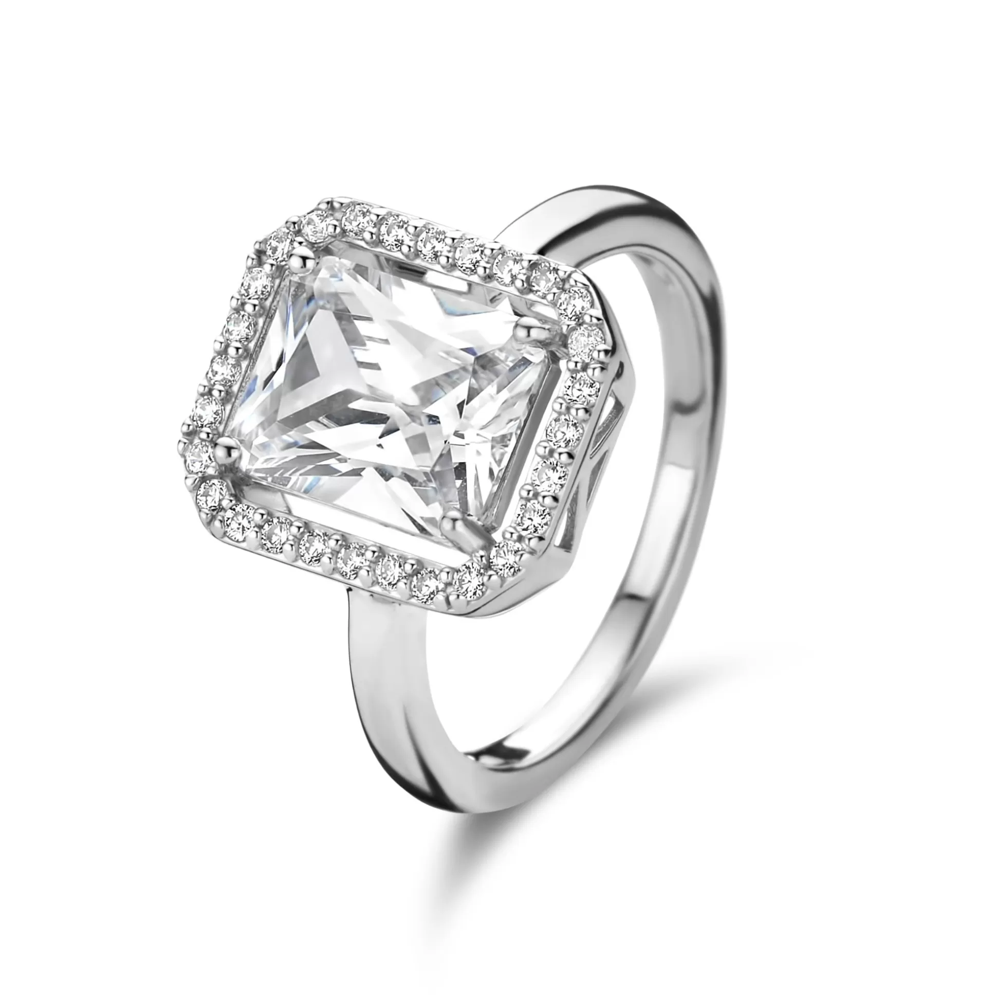 Cheap Mia Colore Bianca Anello In Argento Sterling 925 Con Pietra Zircone Anelli