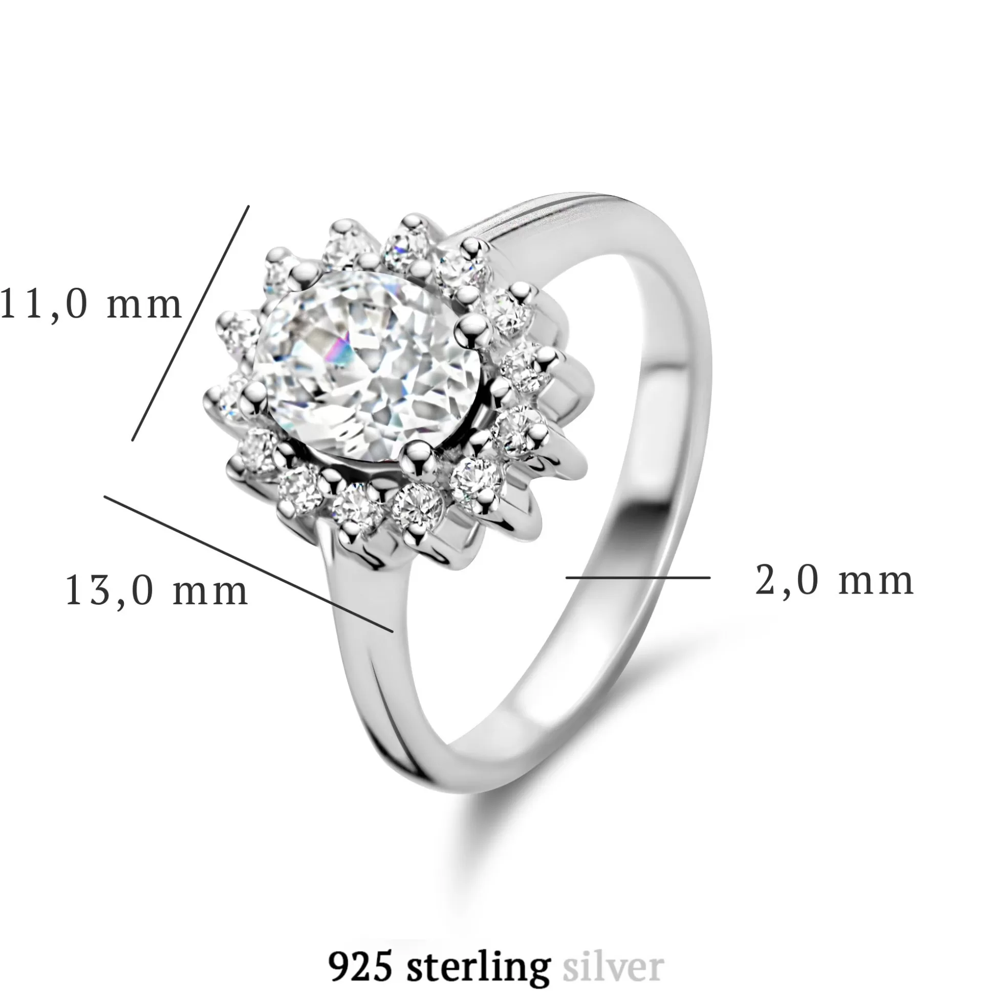 Sale Mia Colore Bianca Anello In Argento Sterling 925 Con Pietra Zircone Anelli