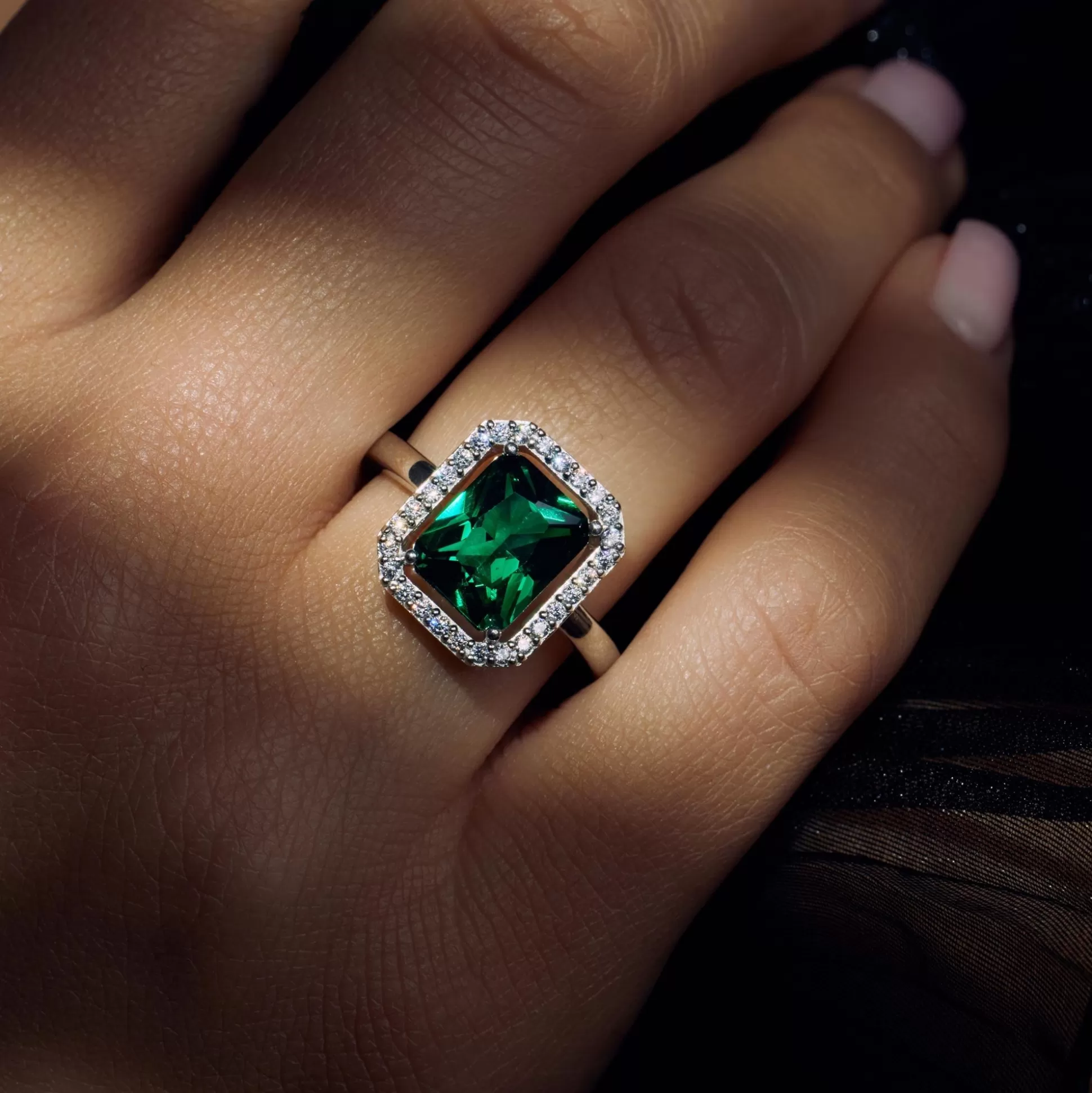 Best Mia Colore Verdi Anello In Argento Sterling 925 Con Pietra Zircone Verde Anelli