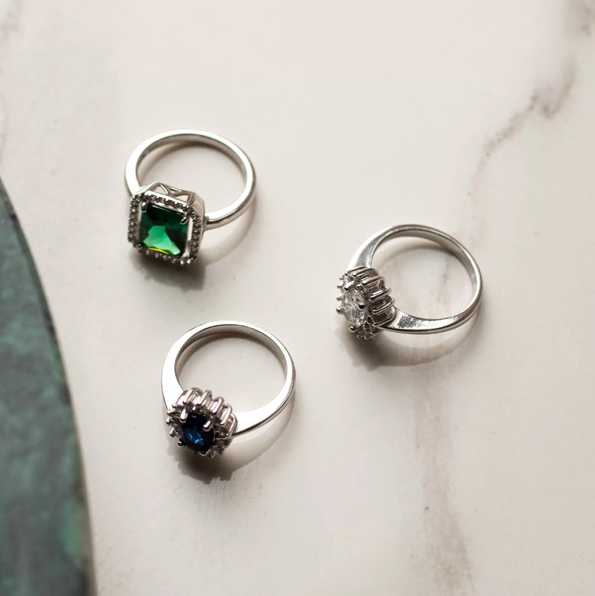 Best Mia Colore Verdi Anello In Argento Sterling 925 Con Pietra Zircone Verde Anelli
