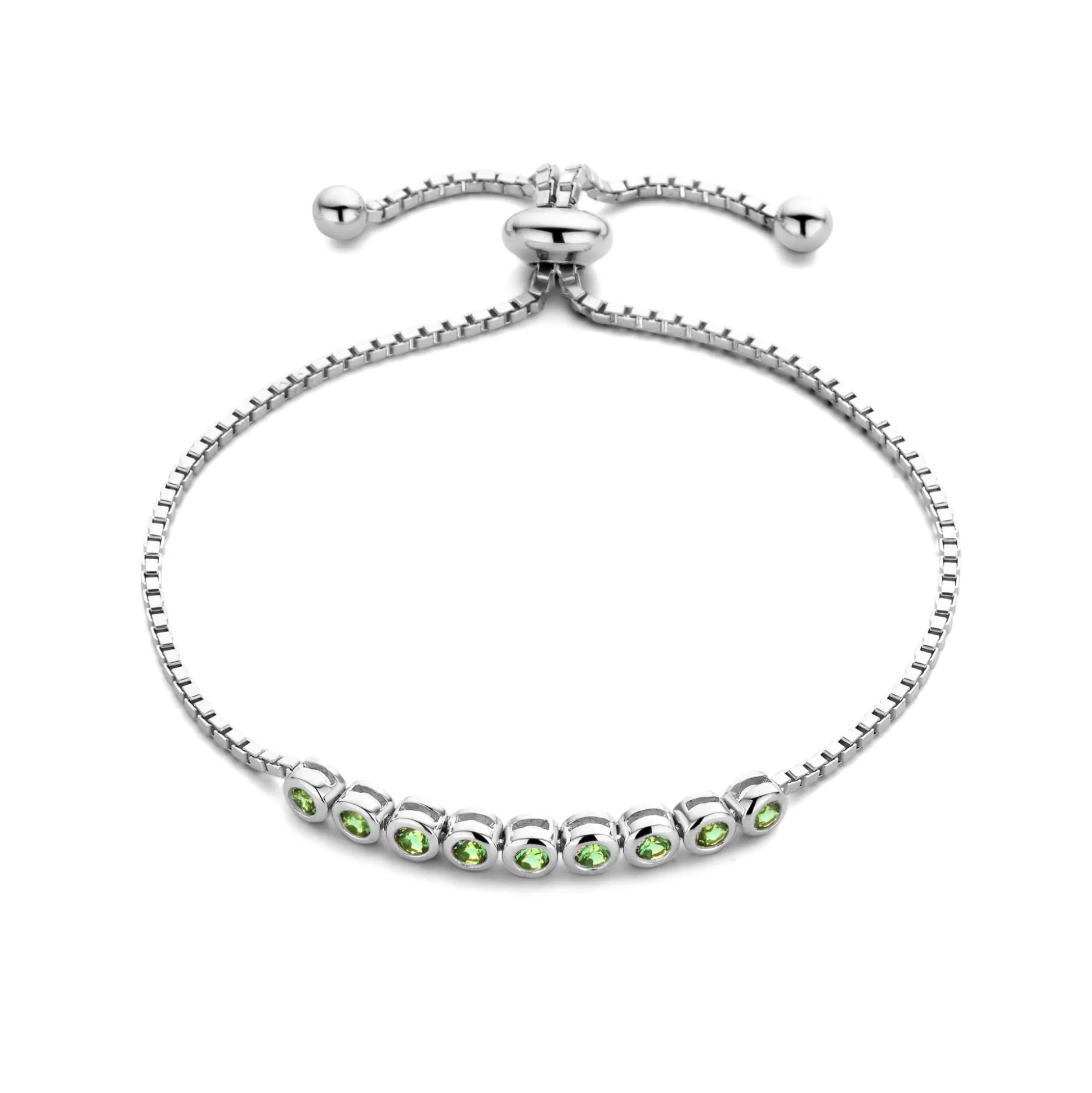 Clearance Mia Colore Verdi Bracciale In Argento Sterling 925 Con Pietre Zircone Verde Bracciali