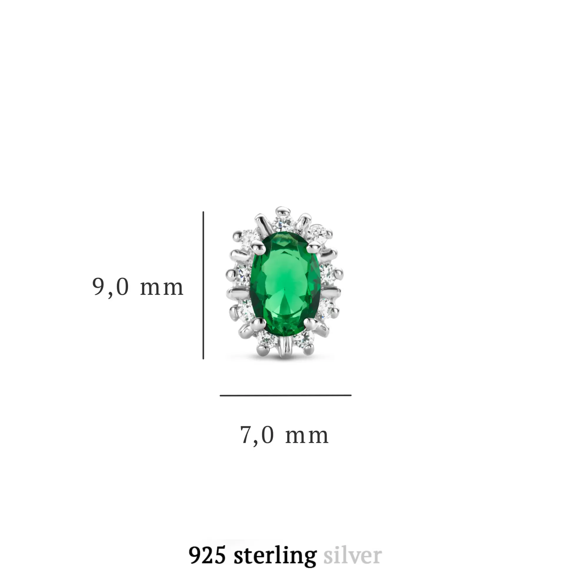Sale Mia Colore Verdi Orecchini A Bottone In Argento Sterling 925 Con Pietra Zircone Verde Orecchini A Bottone