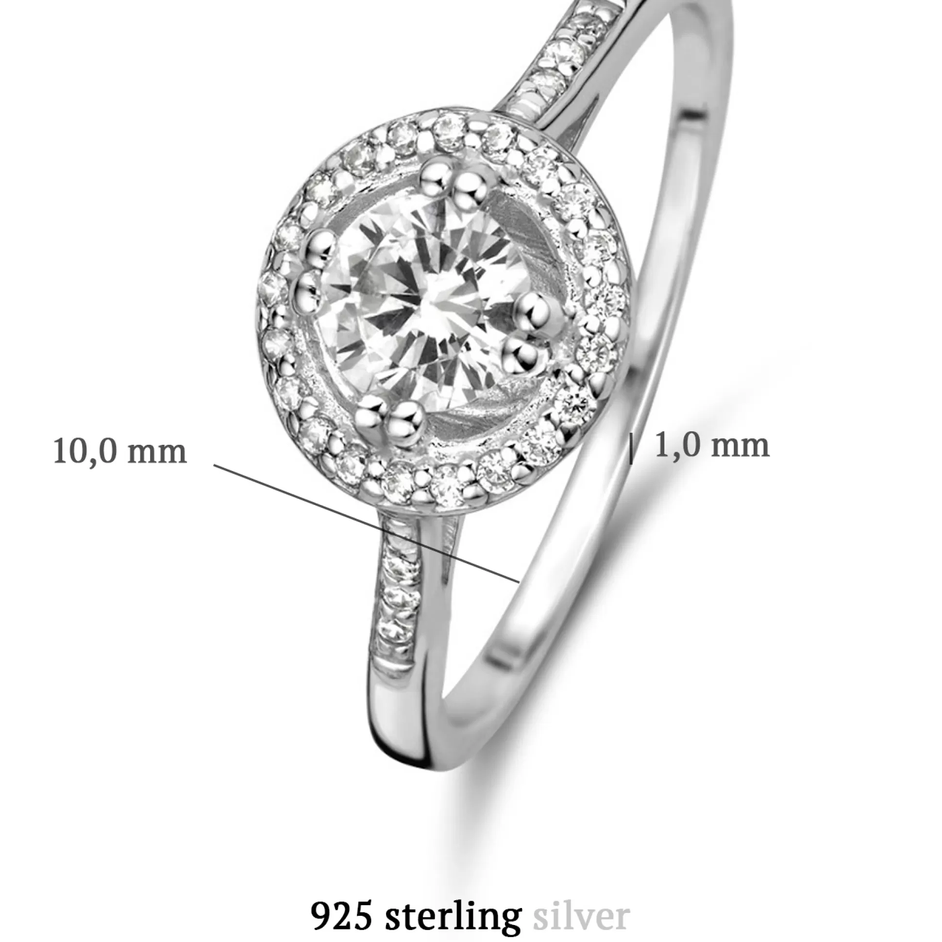 Shop Ponte Vecchio Dalia Anello In Argento Sterling 925 Con Pietra Zircone Anelli