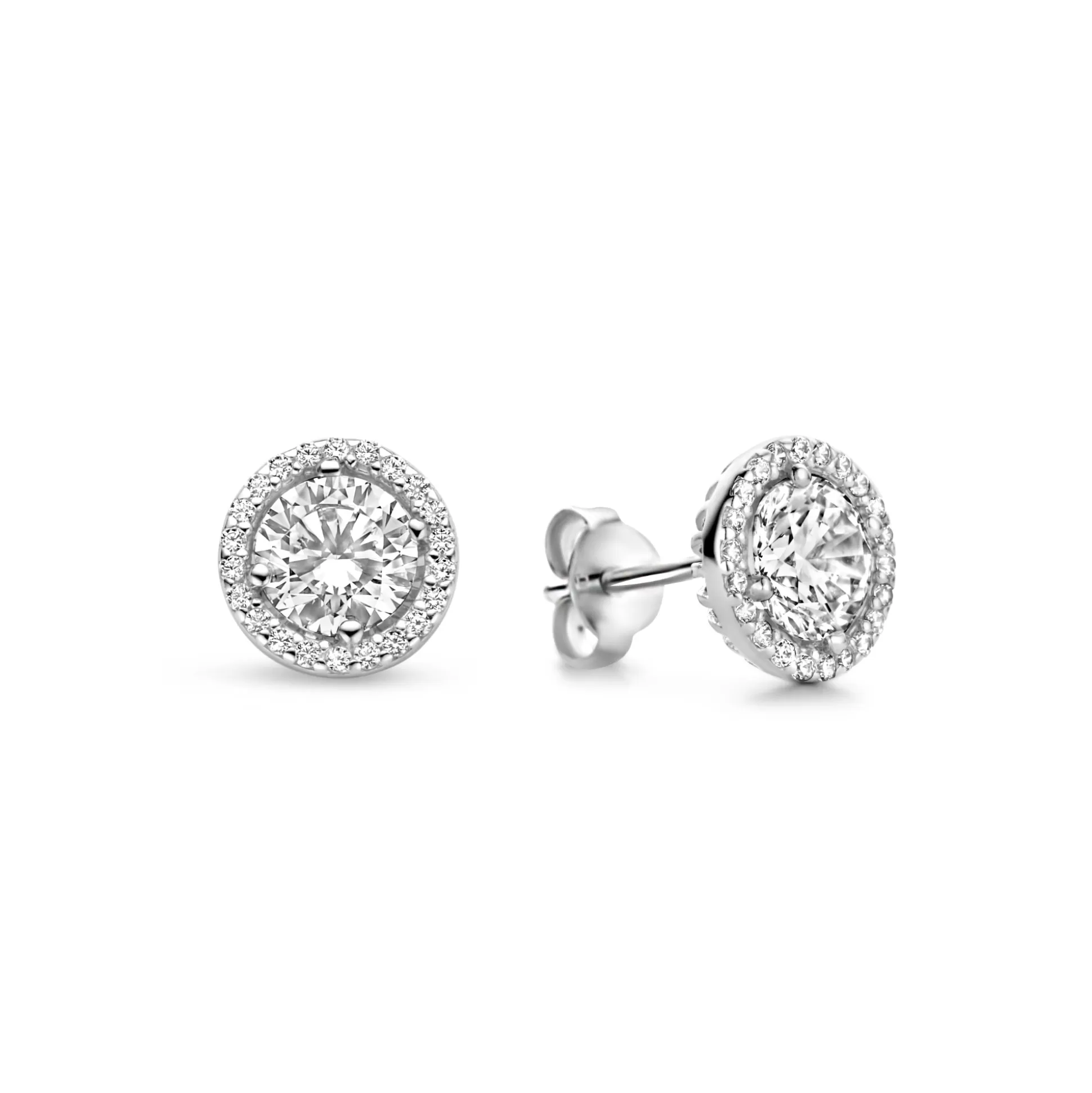 Hot Ponte Vecchio Dalia Orecchini A Bottone In Argento Sterling 925 Con Pietre Zircone Orecchini A Bottone