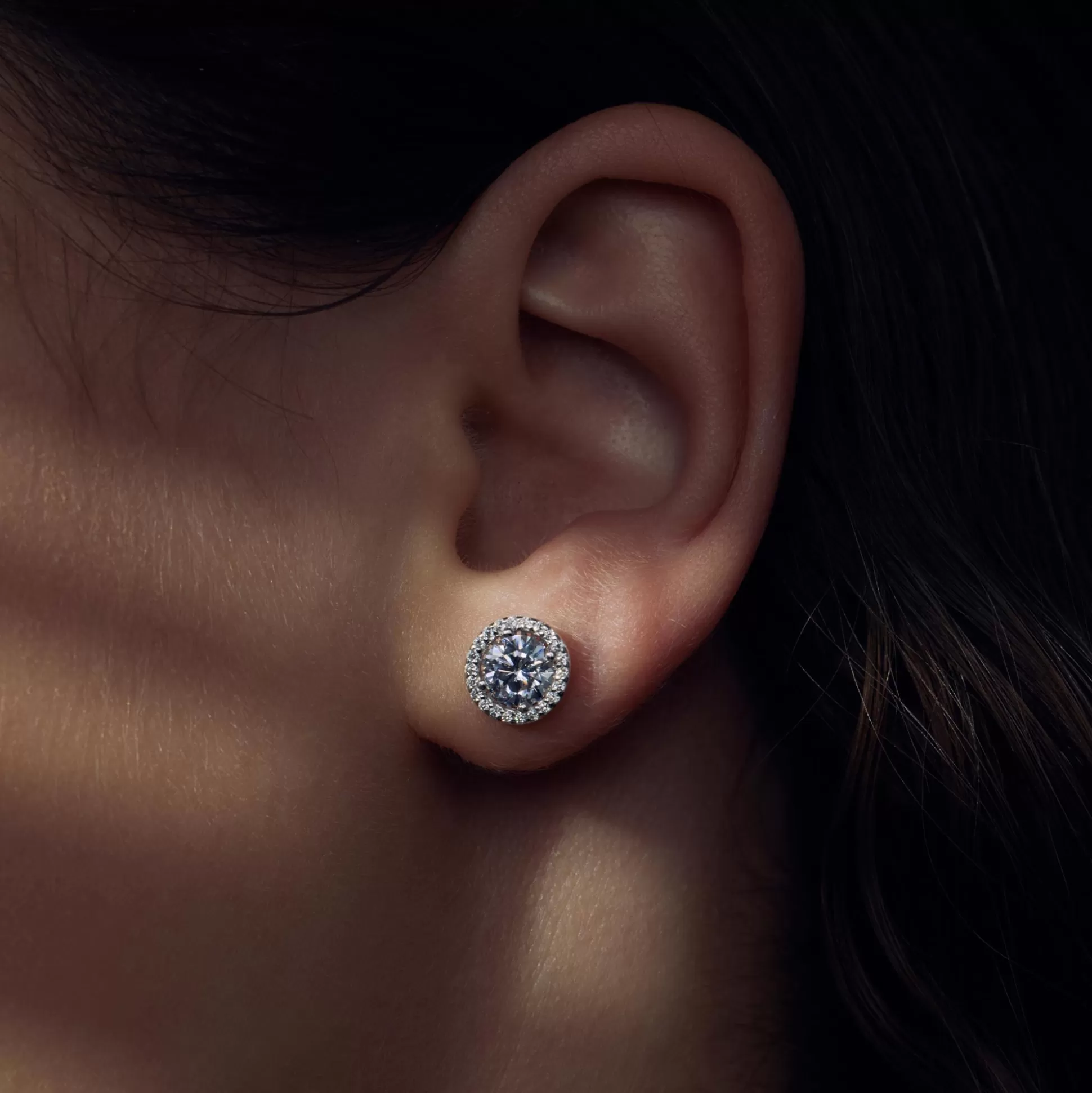 Hot Ponte Vecchio Dalia Orecchini A Bottone In Argento Sterling 925 Con Pietre Zircone Orecchini A Bottone