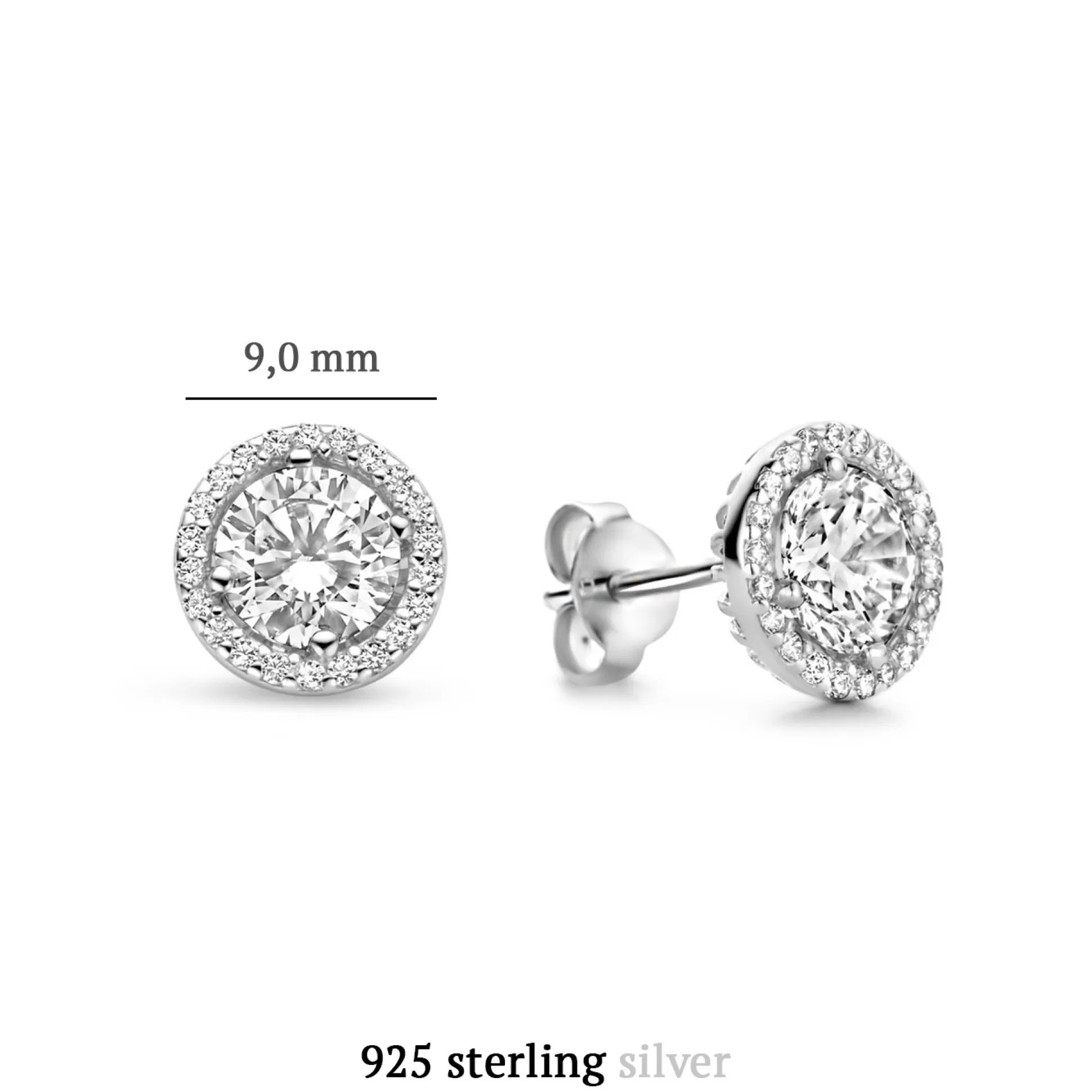 Hot Ponte Vecchio Dalia Orecchini A Bottone In Argento Sterling 925 Con Pietre Zircone Orecchini A Bottone