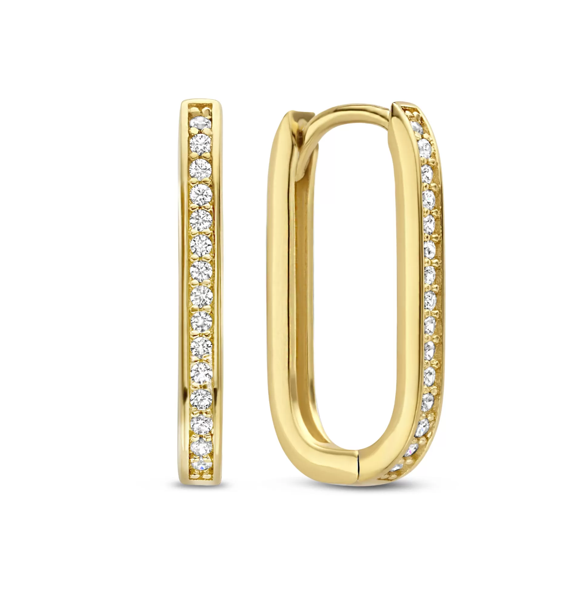 Best Sale Ponte Vecchio Elina Creoli In Argento Sterling 925 Placcato Oro Con Pietre Zircone Orecchini