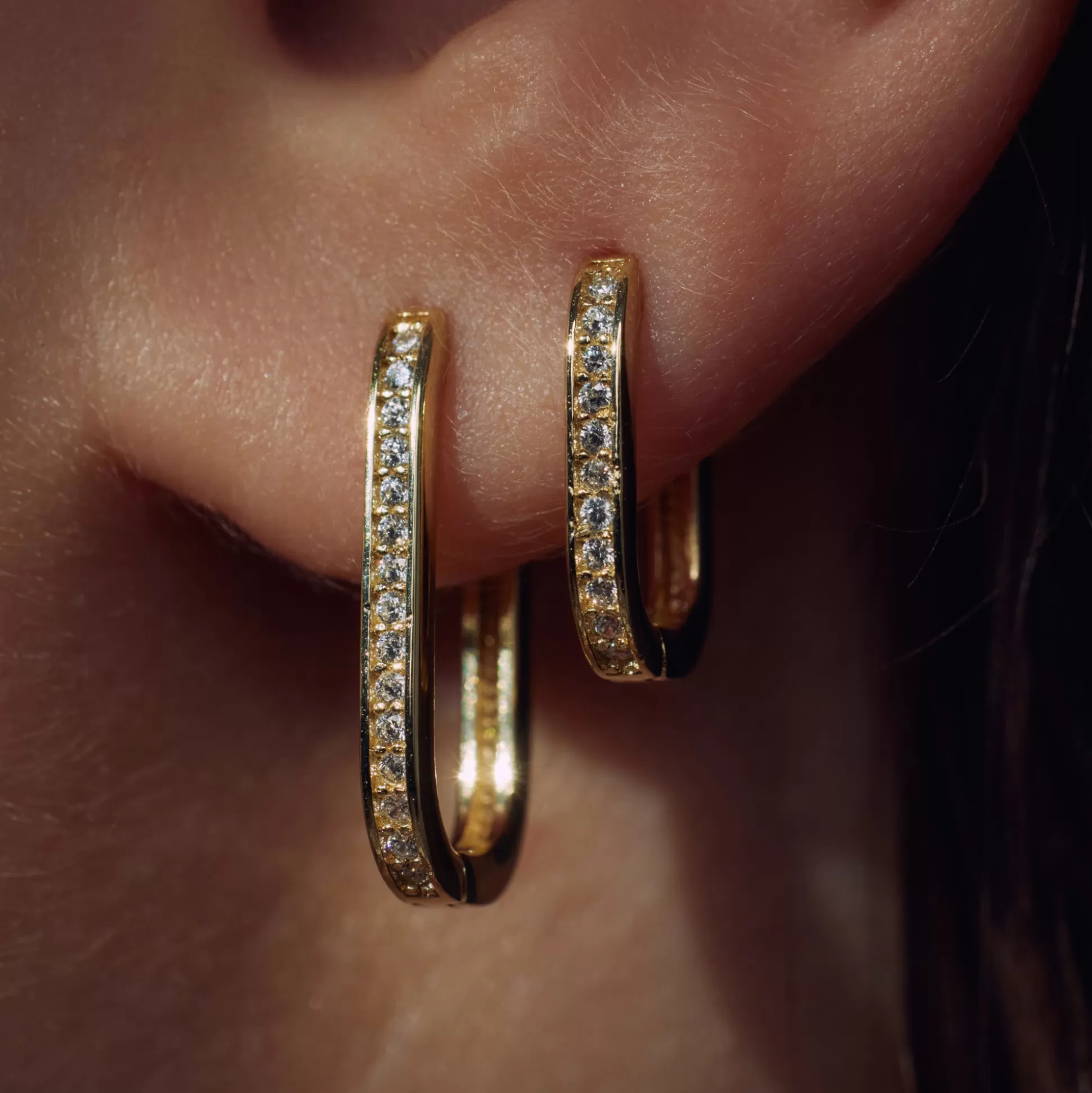Best Sale Ponte Vecchio Elina Creoli In Argento Sterling 925 Placcato Oro Con Pietre Zircone Orecchini