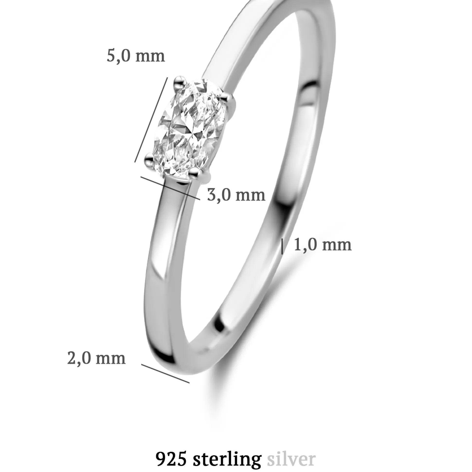 Outlet Ponte Vecchio Milena Anello In Argento Sterling 925 Con Pietra Zircone Anelli