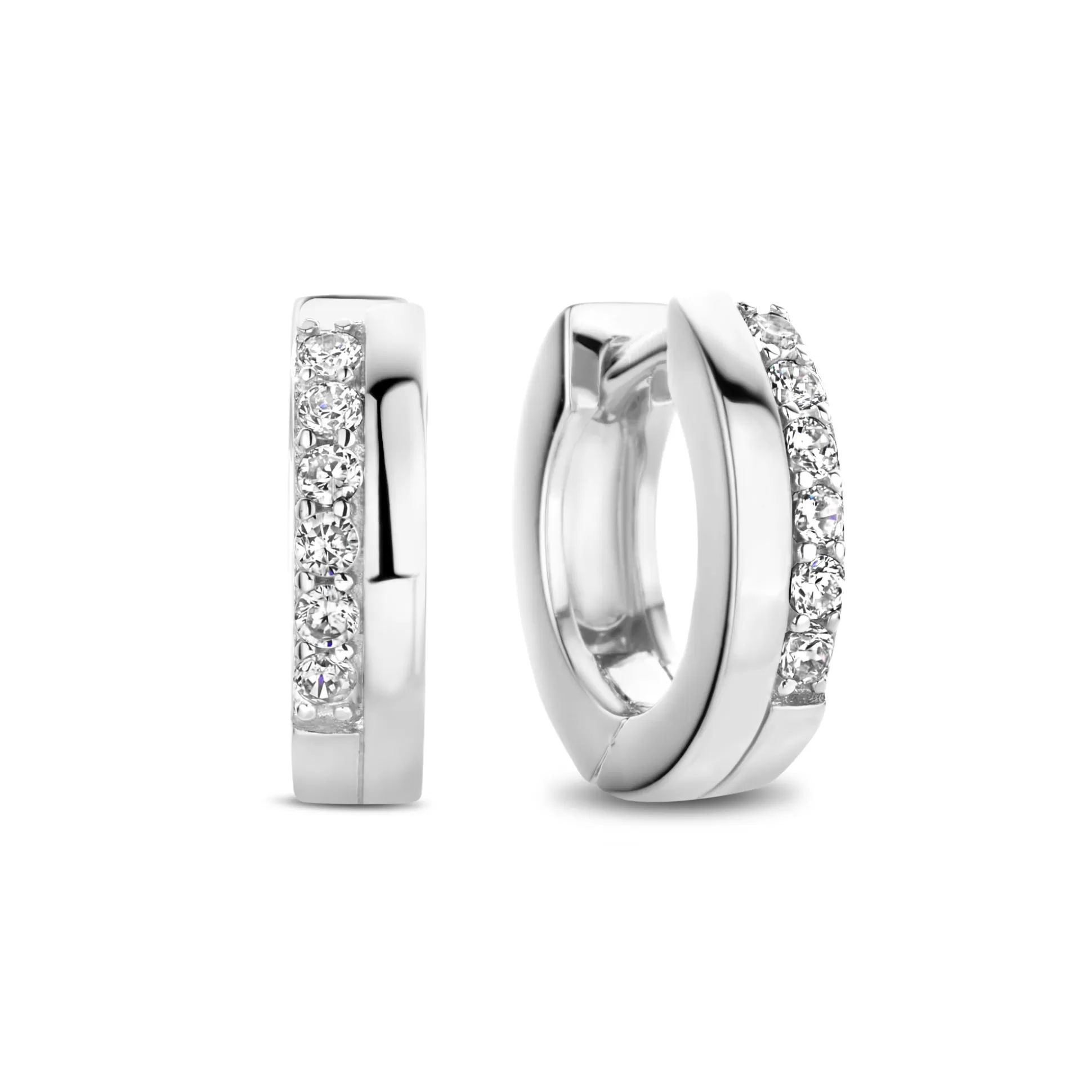 Shop Ponte Vecchio Pitti Creoli In Argento Sterling 925 Con Pietre Zircone Orecchini