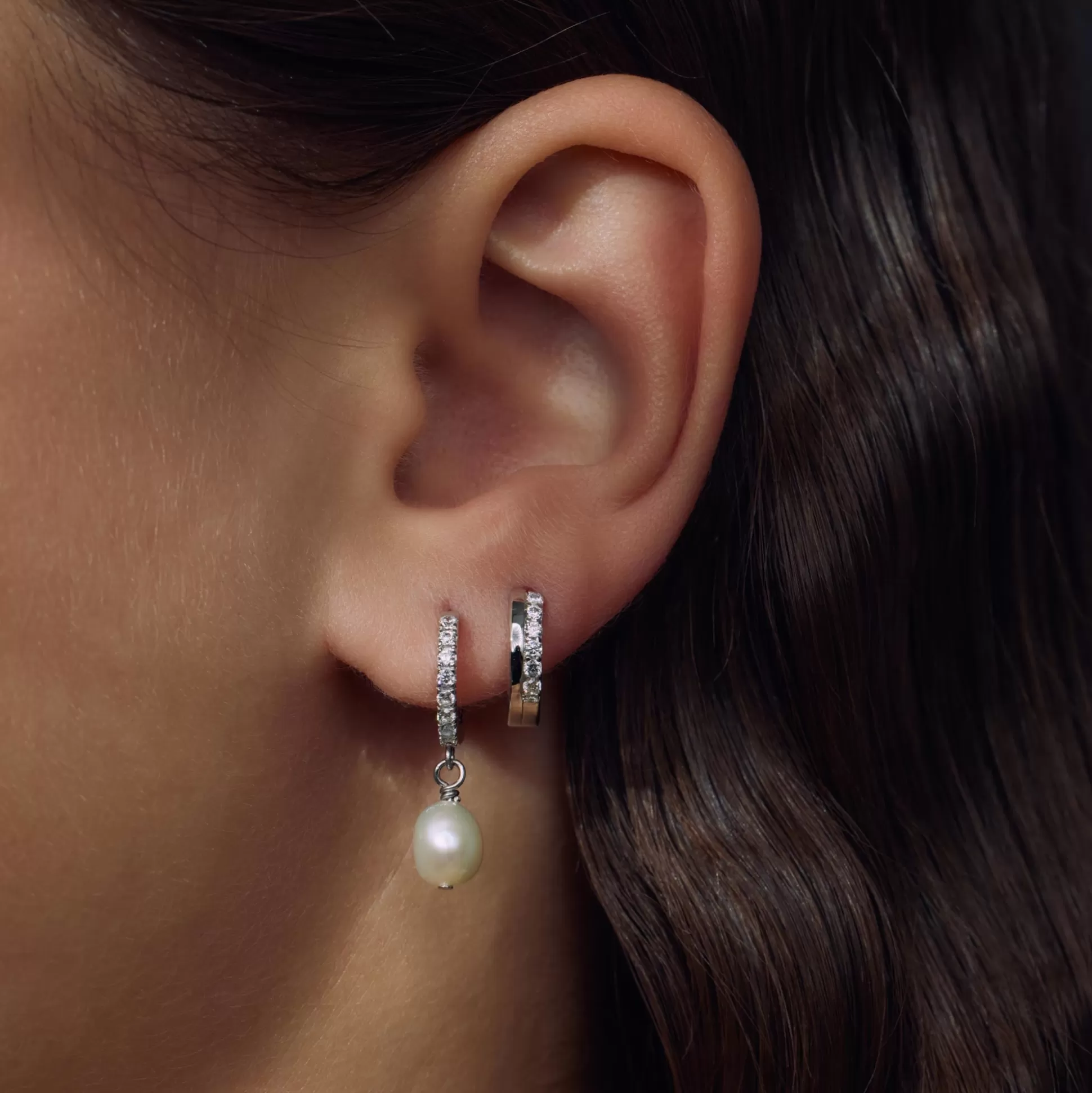 Shop Ponte Vecchio Pitti Creoli In Argento Sterling 925 Con Pietre Zircone Orecchini