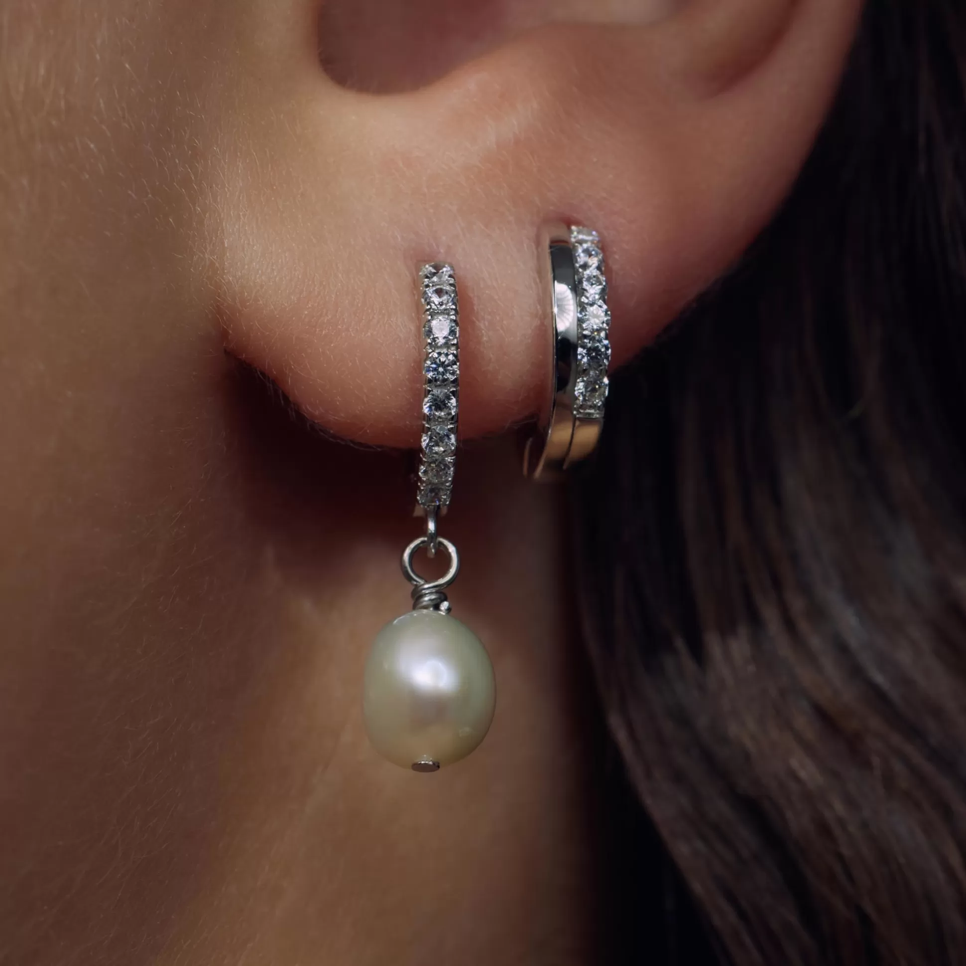 Shop Ponte Vecchio Pitti Creoli In Argento Sterling 925 Con Pietre Zircone Orecchini