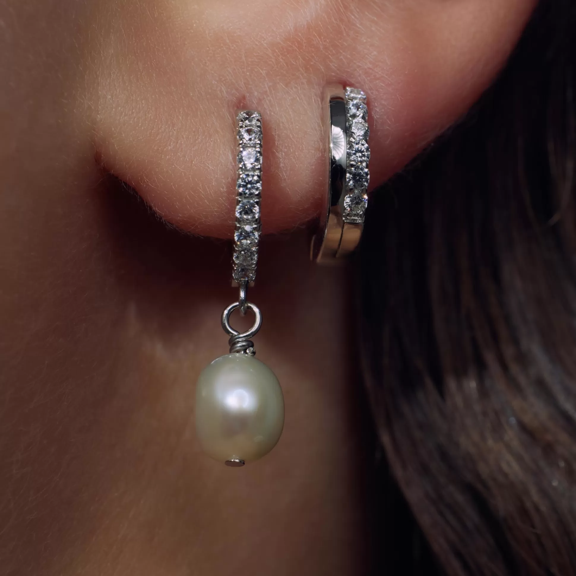 Shop Ponte Vecchio Pitti Creoli In Argento Sterling 925 Con Pietre Zircone Orecchini