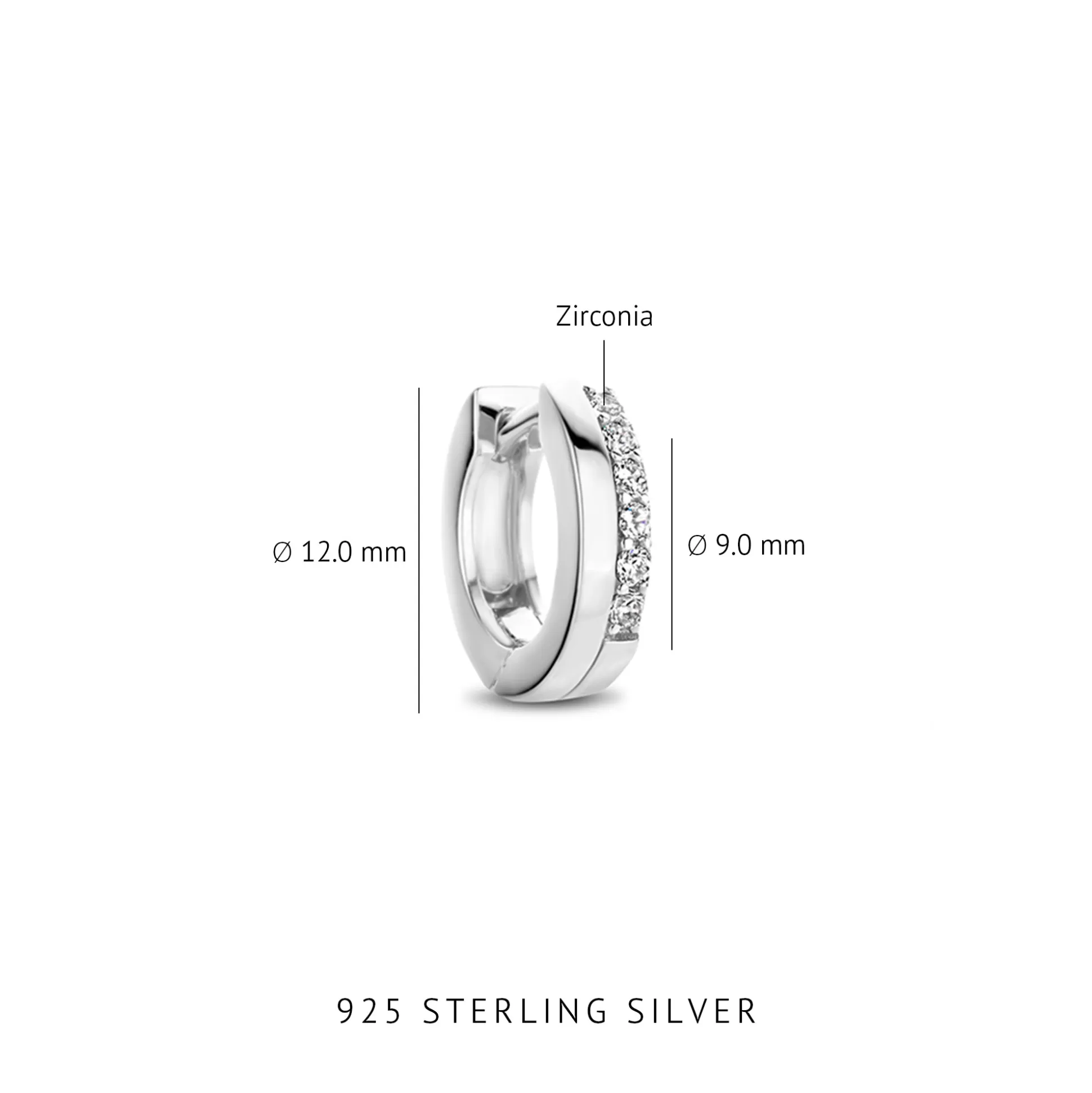 Shop Ponte Vecchio Pitti Creoli In Argento Sterling 925 Con Pietre Zircone Orecchini