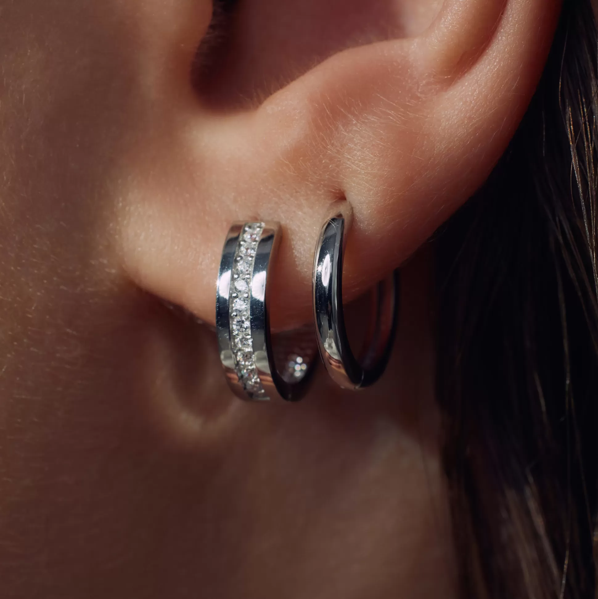 New Ponte Vecchio Santa Trinita Creoli In Argento Sterling 925 Con Pietre Zircone Orecchini