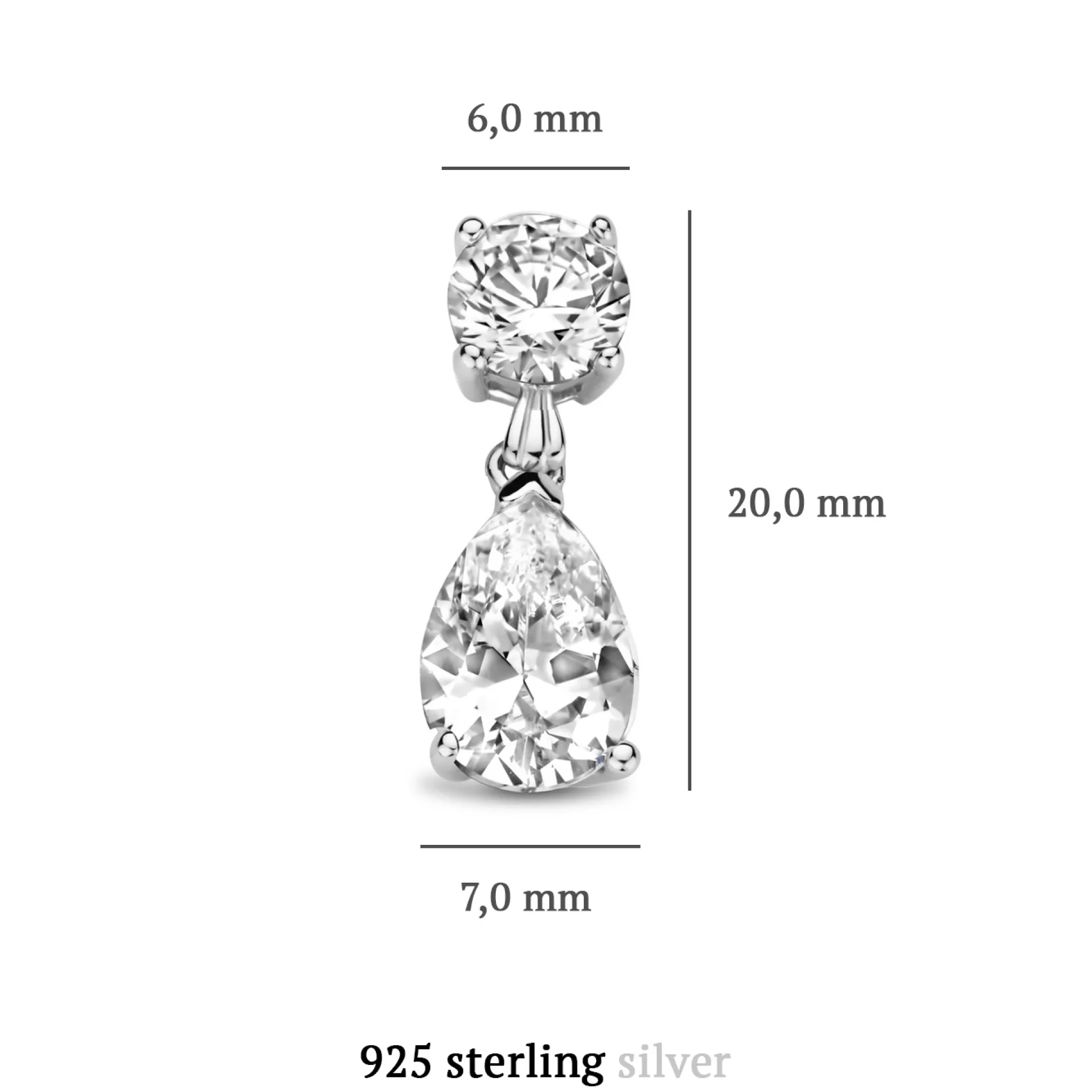 Store Ponte Vecchio Sienna Orecchini Pendenti In Argento Sterling 925 Con Pietra Zircone Orecchini