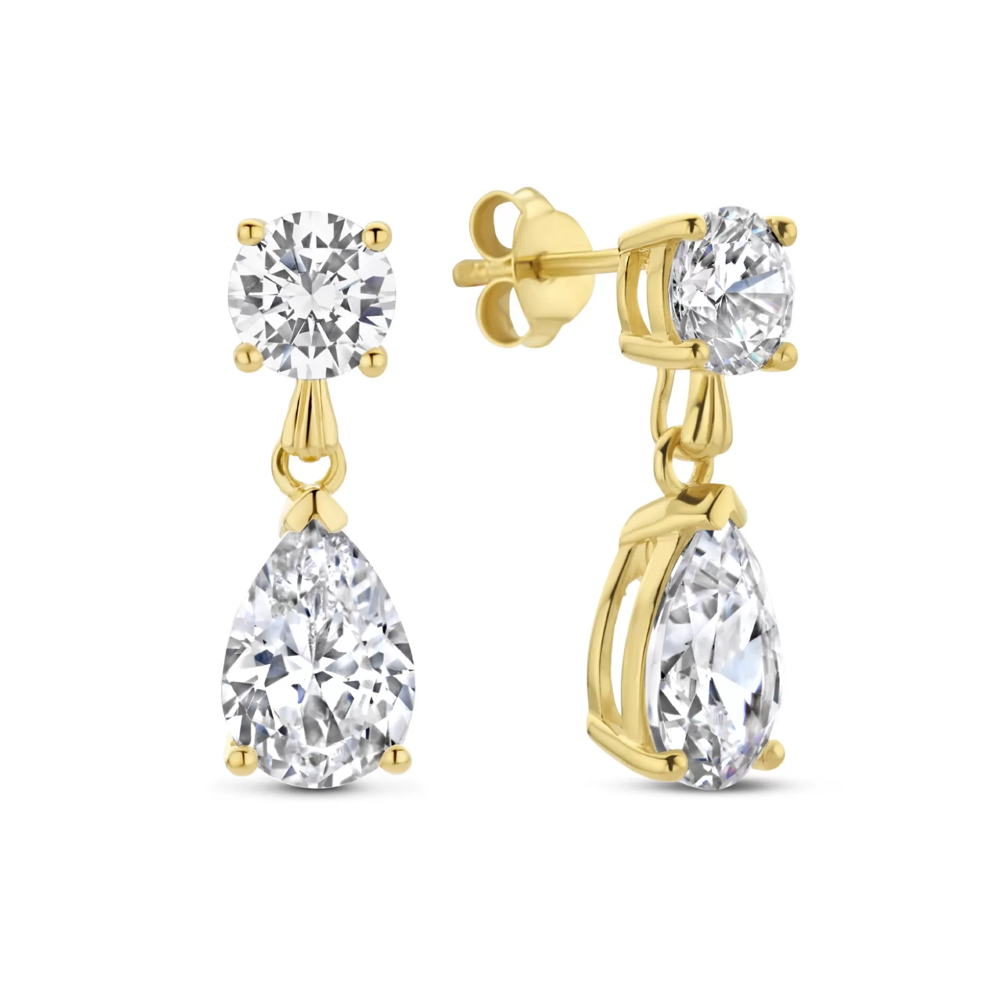 Discount Ponte Vecchio Sienna Orecchini Pendenti In Argento Sterling 925 Placcato Oro Con Pietra Zircone Orecchini