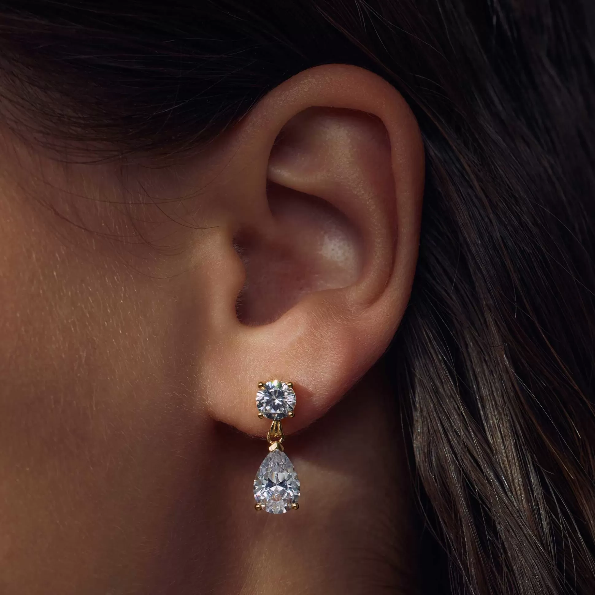 Discount Ponte Vecchio Sienna Orecchini Pendenti In Argento Sterling 925 Placcato Oro Con Pietra Zircone Orecchini