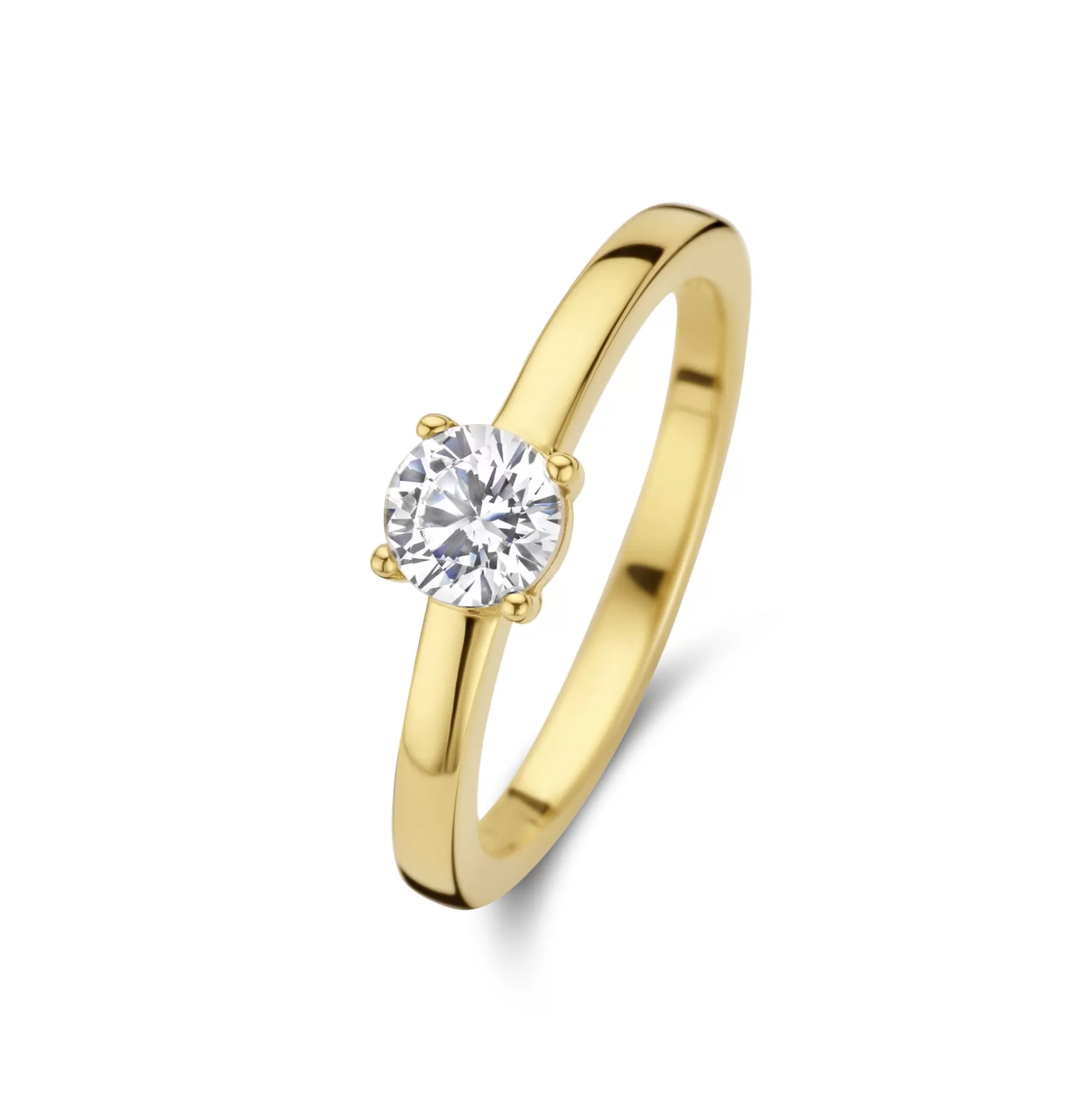 Discount Ponte Vecchio Sofia Anello In Argento Sterling 925 Placcato Oro Con Pietra Zircone Anelli